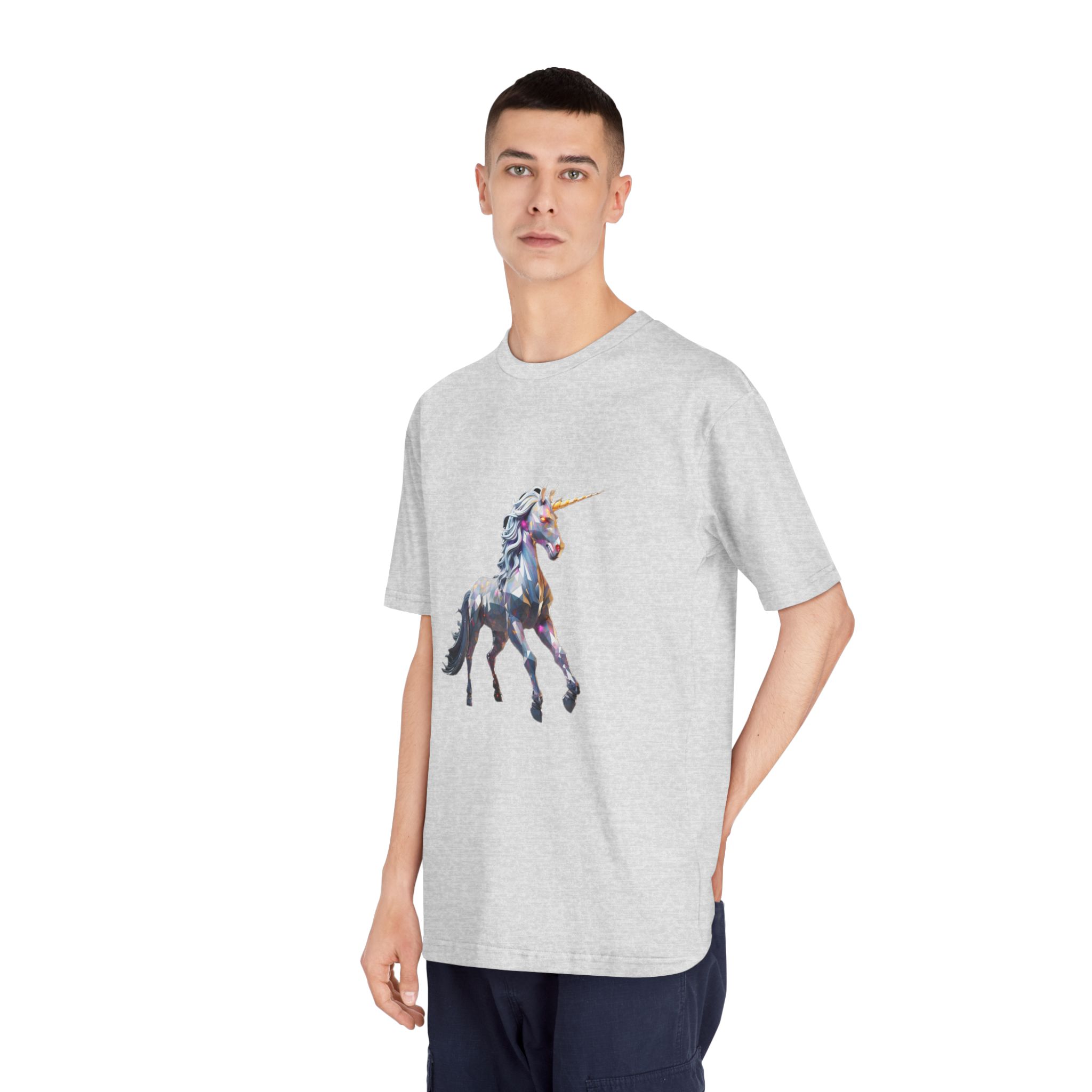 Mythical Unicorn Poly Style Unisex Classic Crewneck T Shirt - Image 16