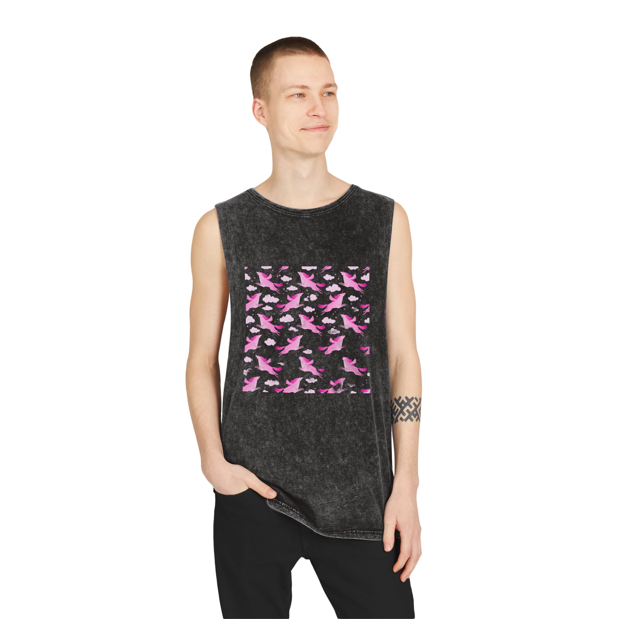 Unicorn V512 Unisex Stonewash Tank Top - Image 3