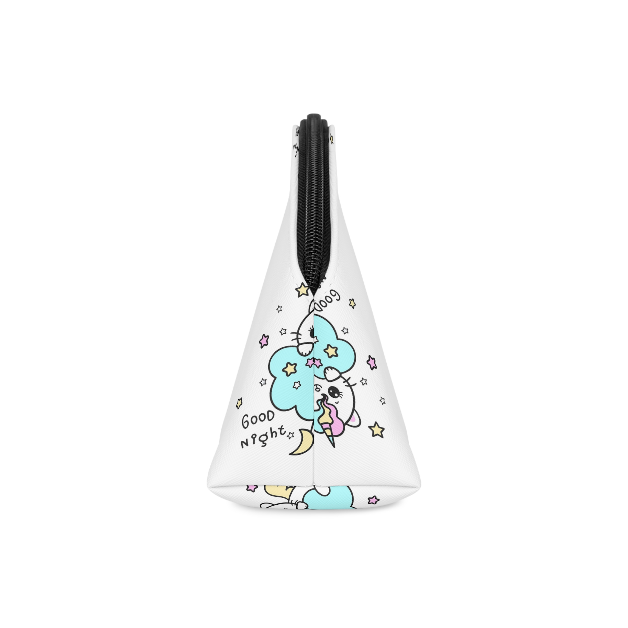 Cute Unicorn Cat Cloud Good Night Illustration Makeup Bag - Image 4