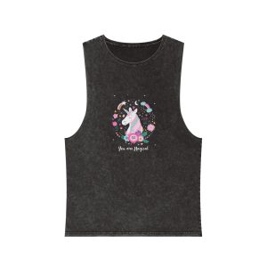 Unicorn Head August 3 181408 Unisex Stonewash Tank Top