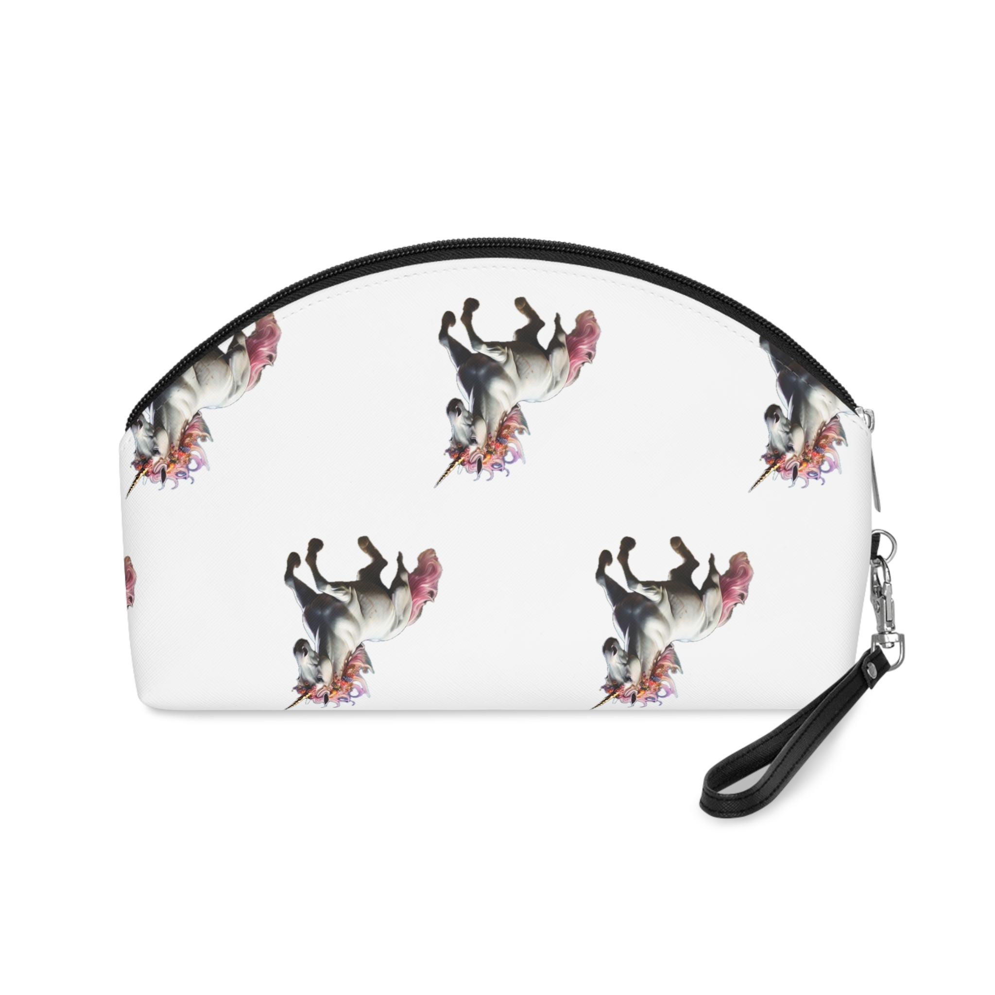 Beautiful Unicorn Running Magical Meadow Unicorn Background Images Whimsical Unicorn (23) Makeup Bag - Image 2