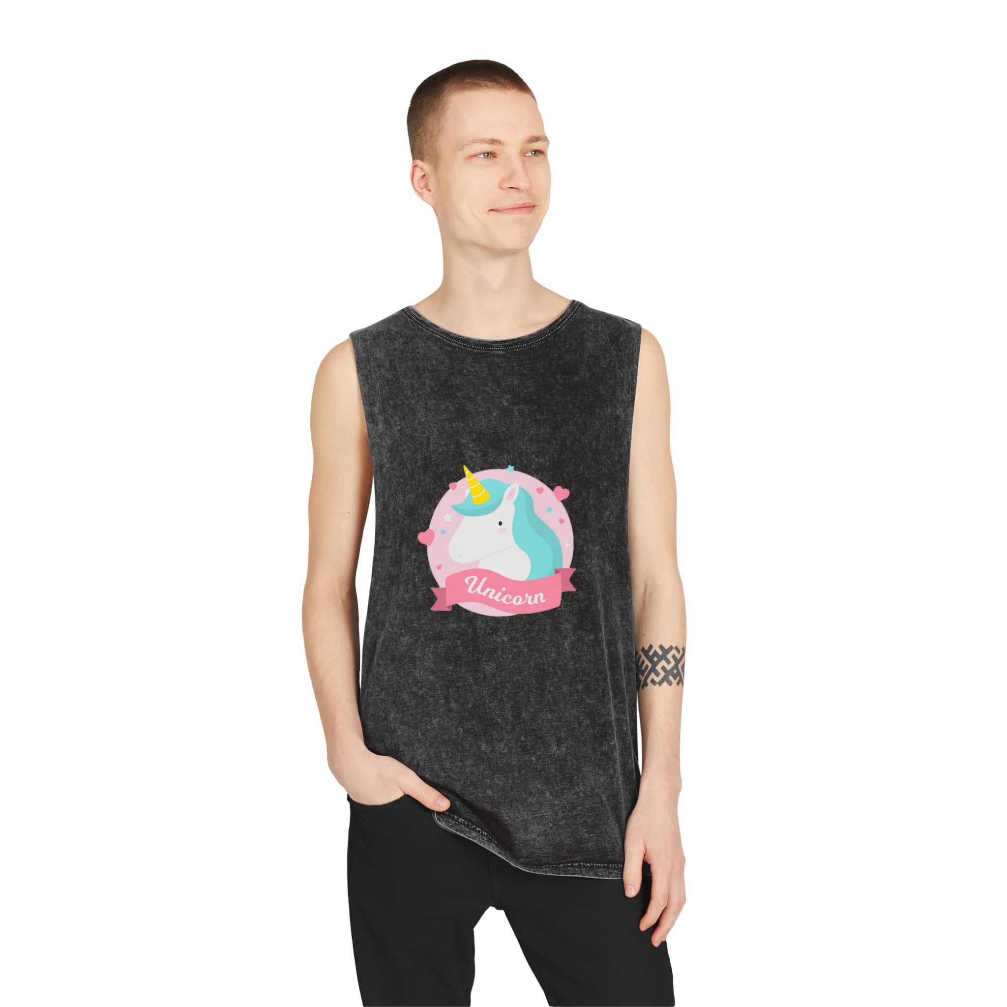 Unicorn V184 Unisex Stonewash Tank Top - Image 3