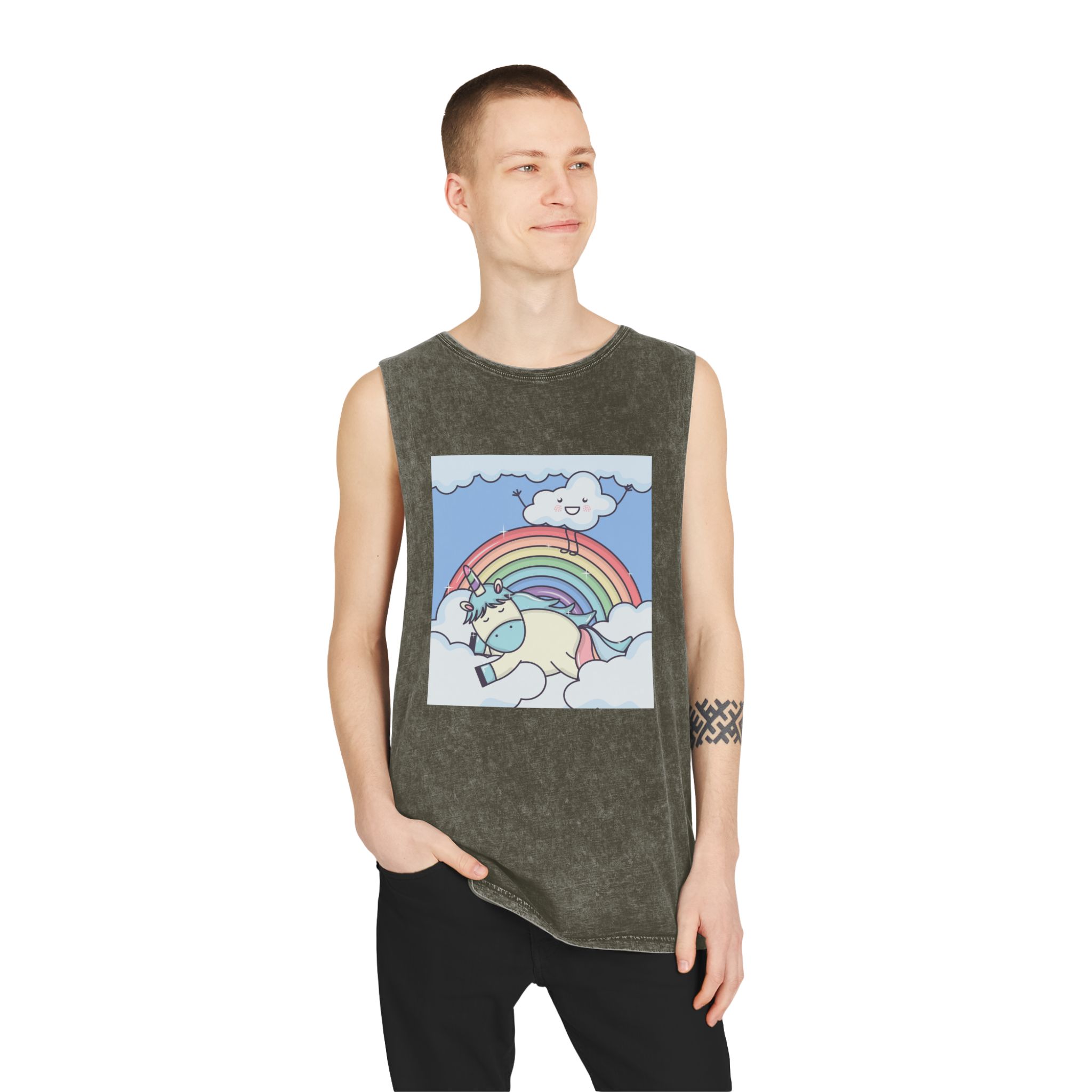 Unicorn V353 Unisex Stonewash Tank Top - Image 7