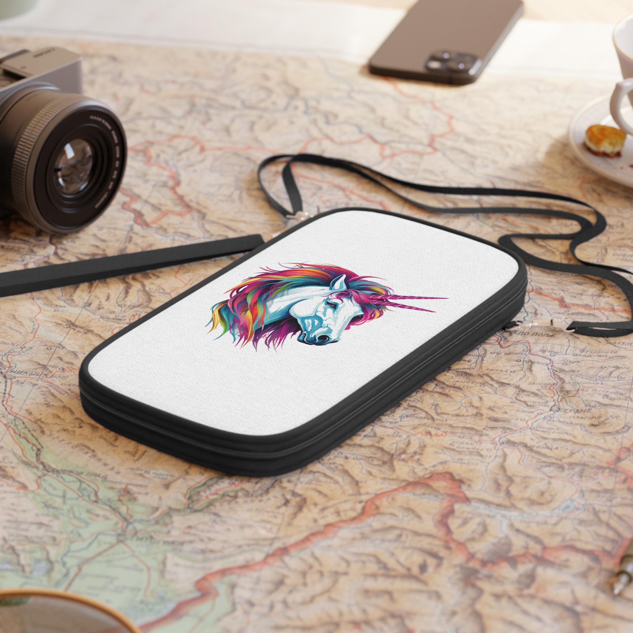 Close Up Unicorns Head With Colorful Mane Generative Ai Copy Passport Wallet - Image 4