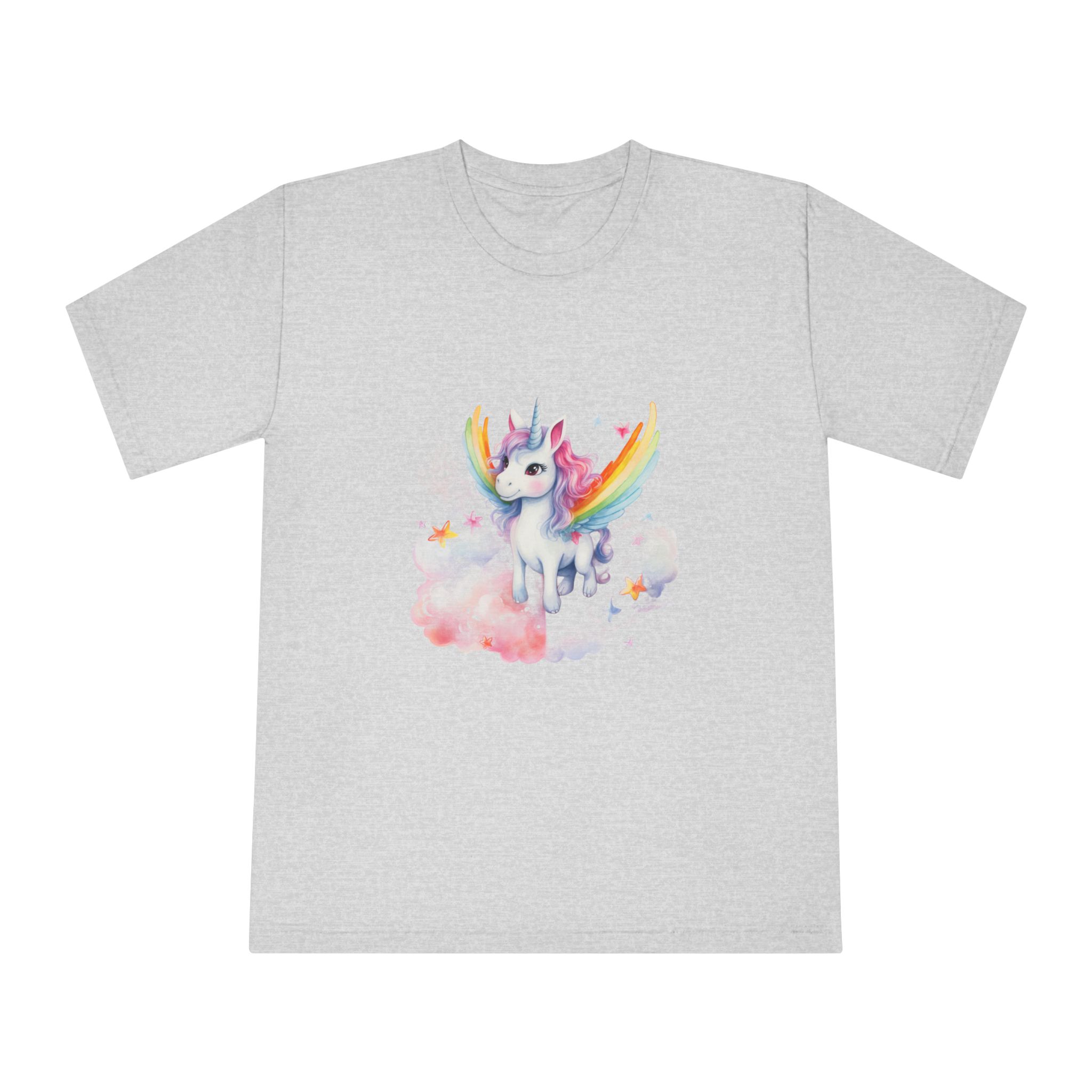 There Is Unicorn With Rainbow Mane Wings Cloud Generative Ai Unisex Classic Crewneck T Shirt - Image 13