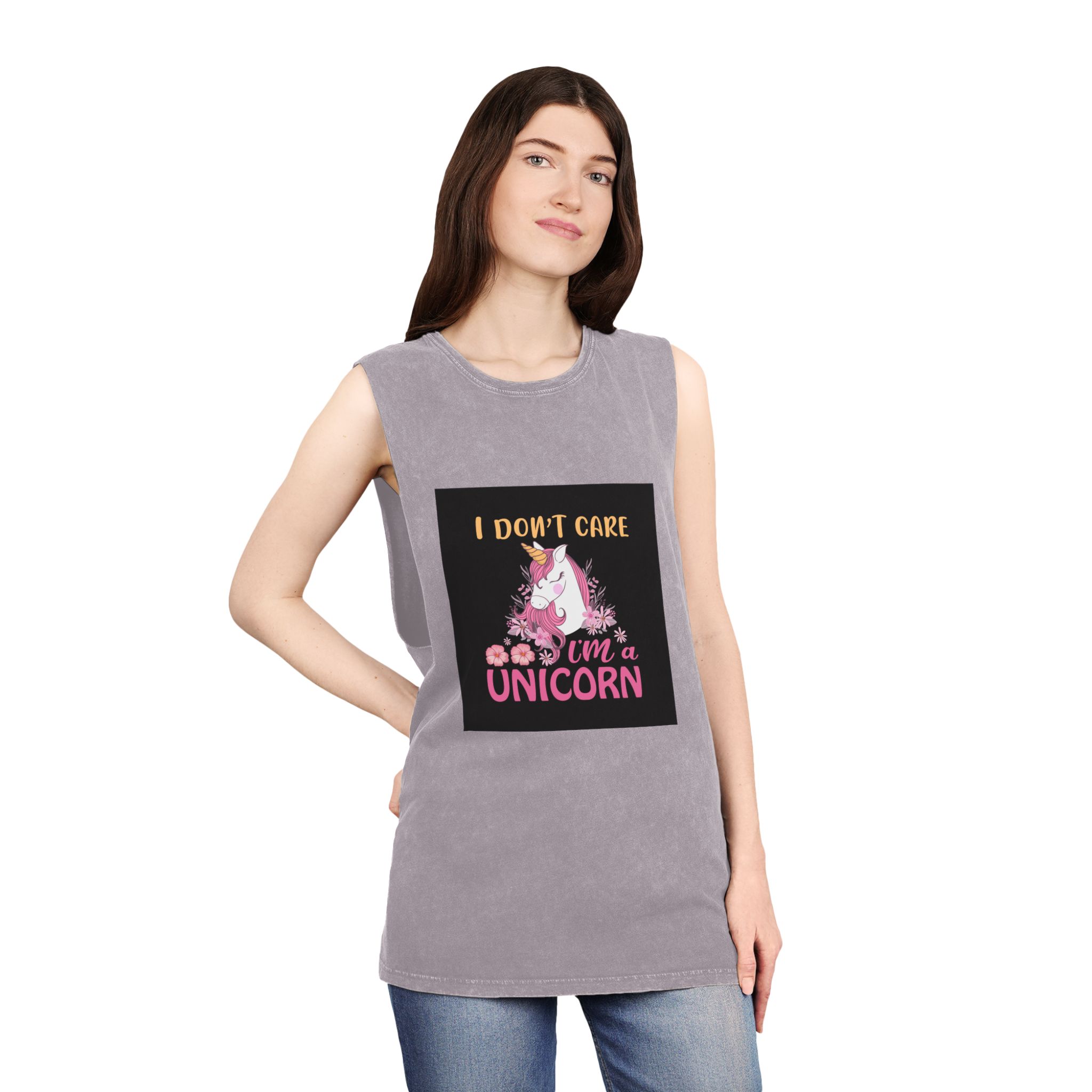 Unicorn 2 (1) Unisex Stonewash Tank Top - Image 20