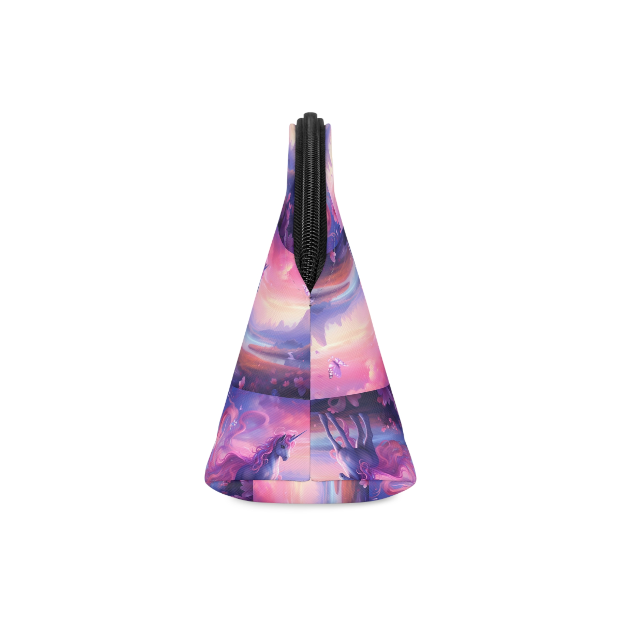 Unicorn Standing Field Flowers With Butterflies Flying Around Generative Ai Makeup Bag - Image 4