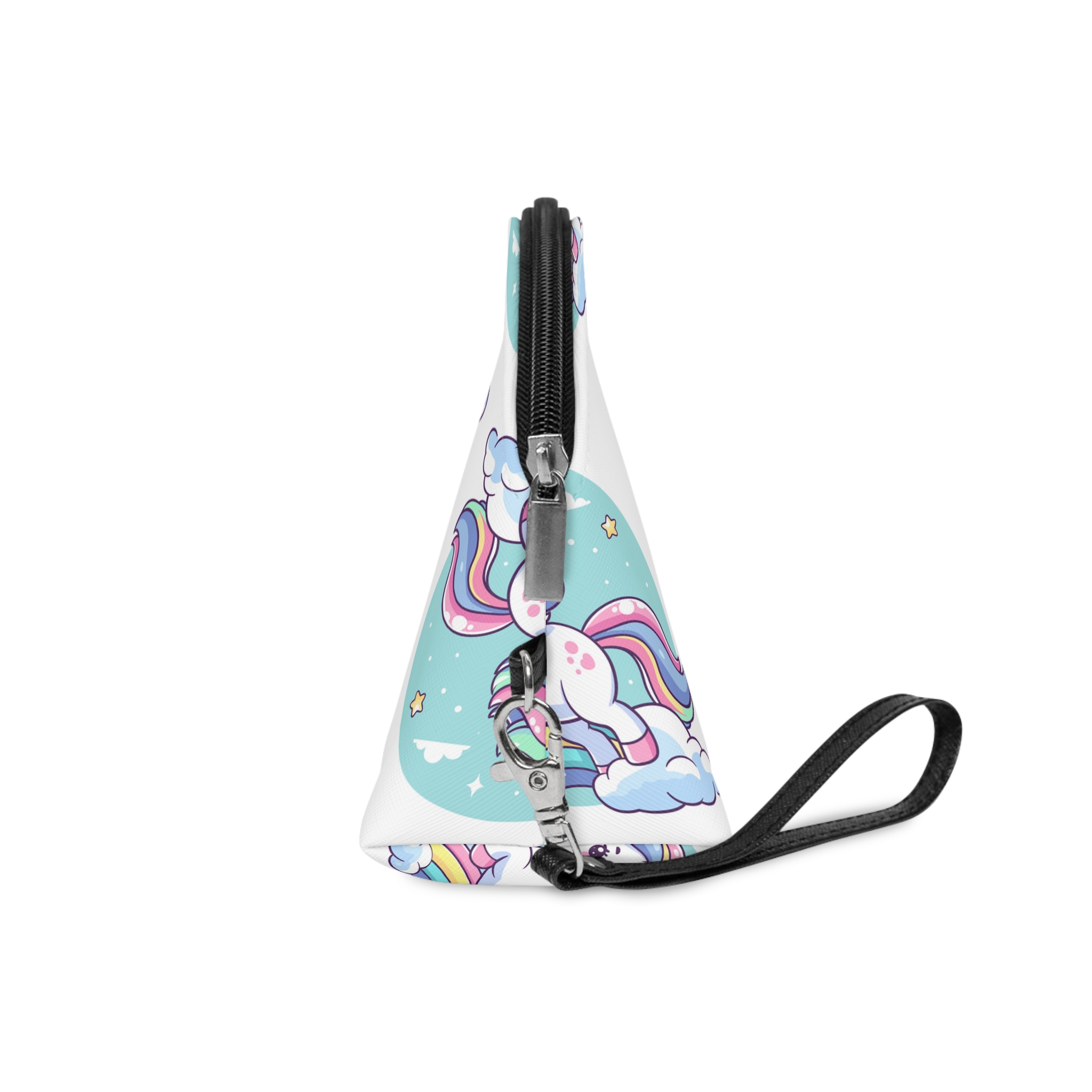 Cartoon Unicorn With Rainbow Its Tail Makeup Bag - Image 3
