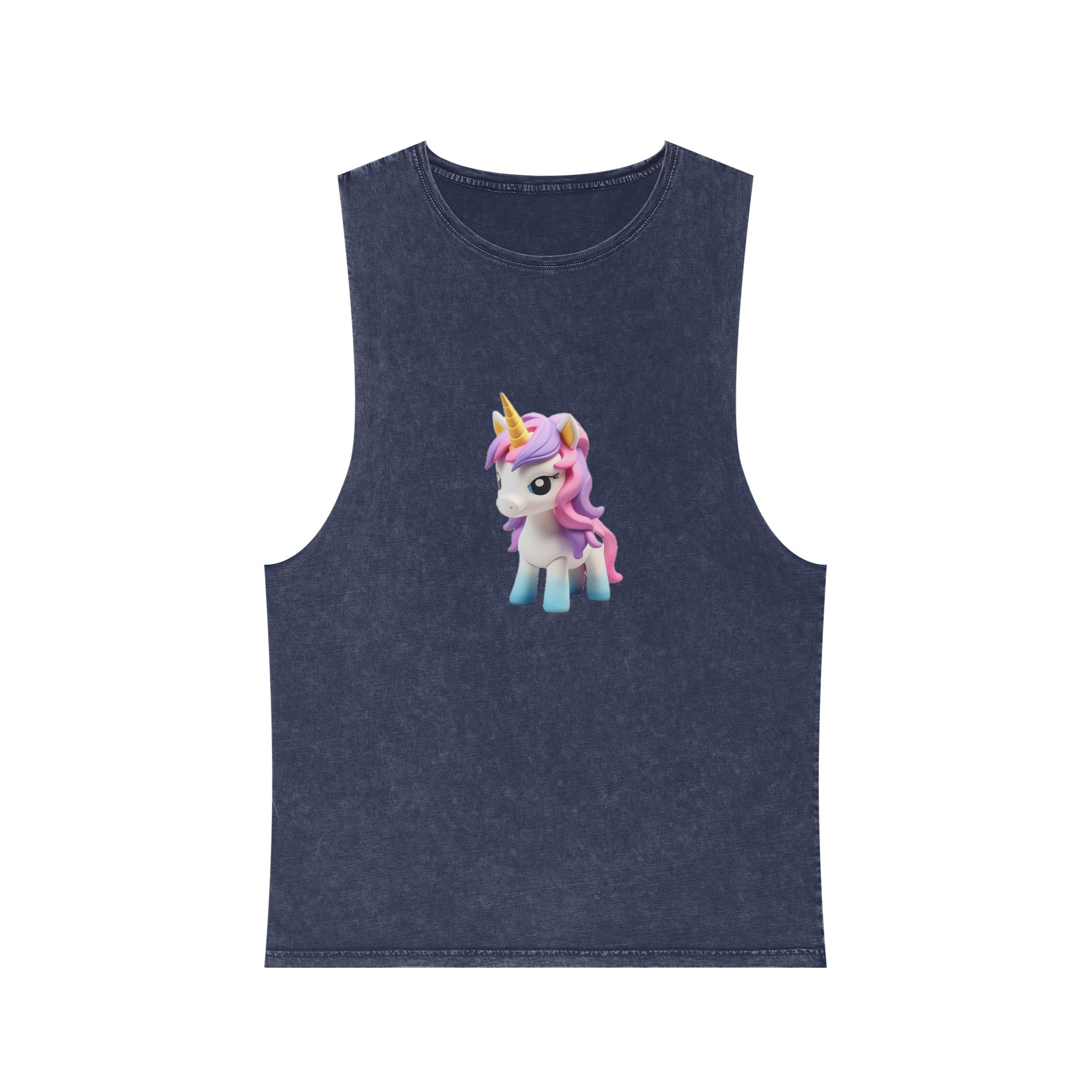 Mythical Unicorn Kids Figurine Style (5) Unisex Stonewash Tank Top - Image 13