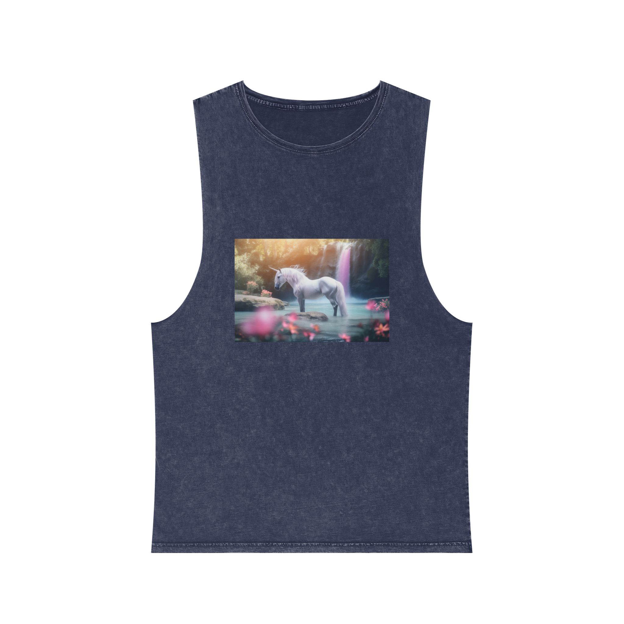 Magical Mythical Unicorn Creature Fantasy Unisex Stonewash Tank Top - Image 13