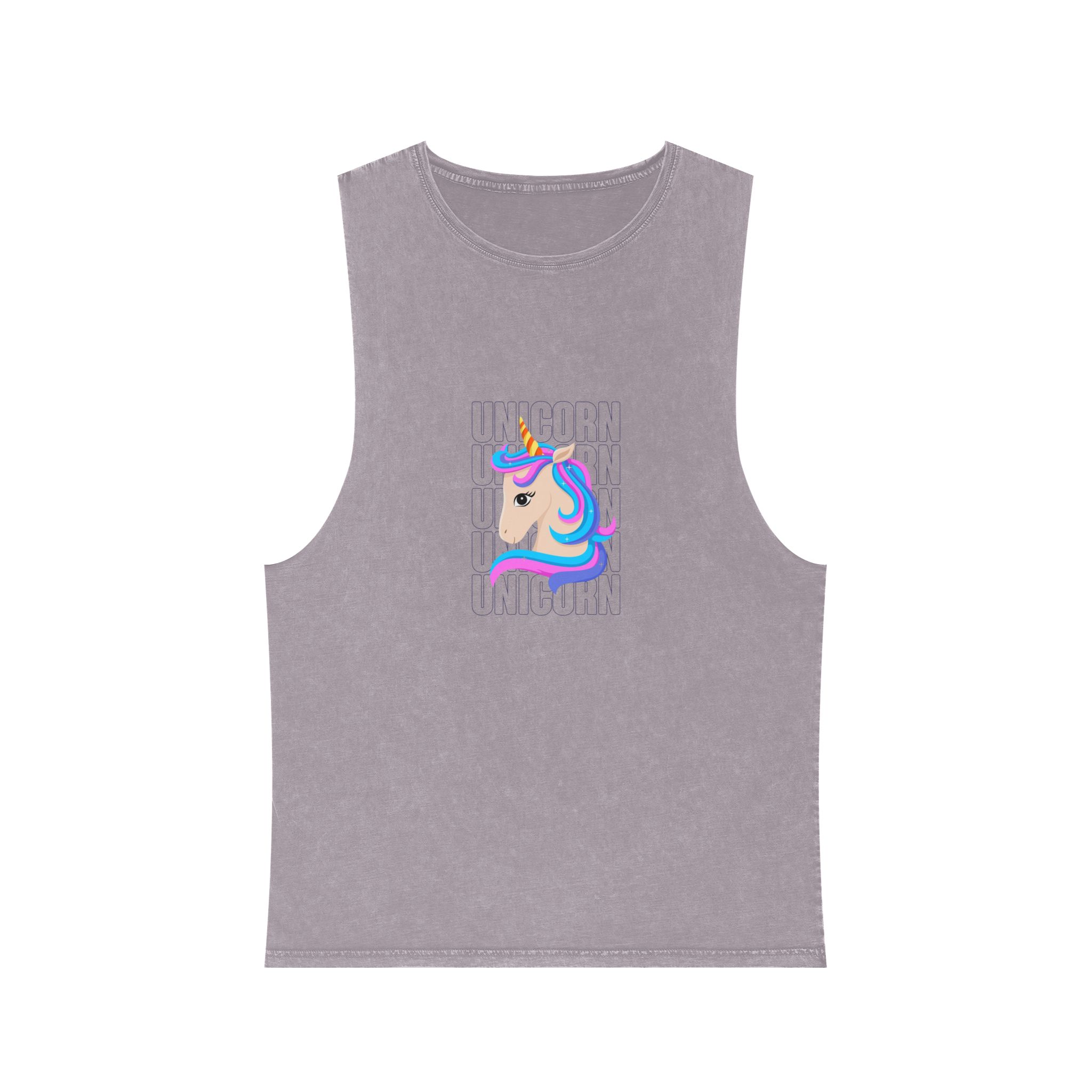 Cute Unicorn Unisex Stonewash Tank Top - Image 17