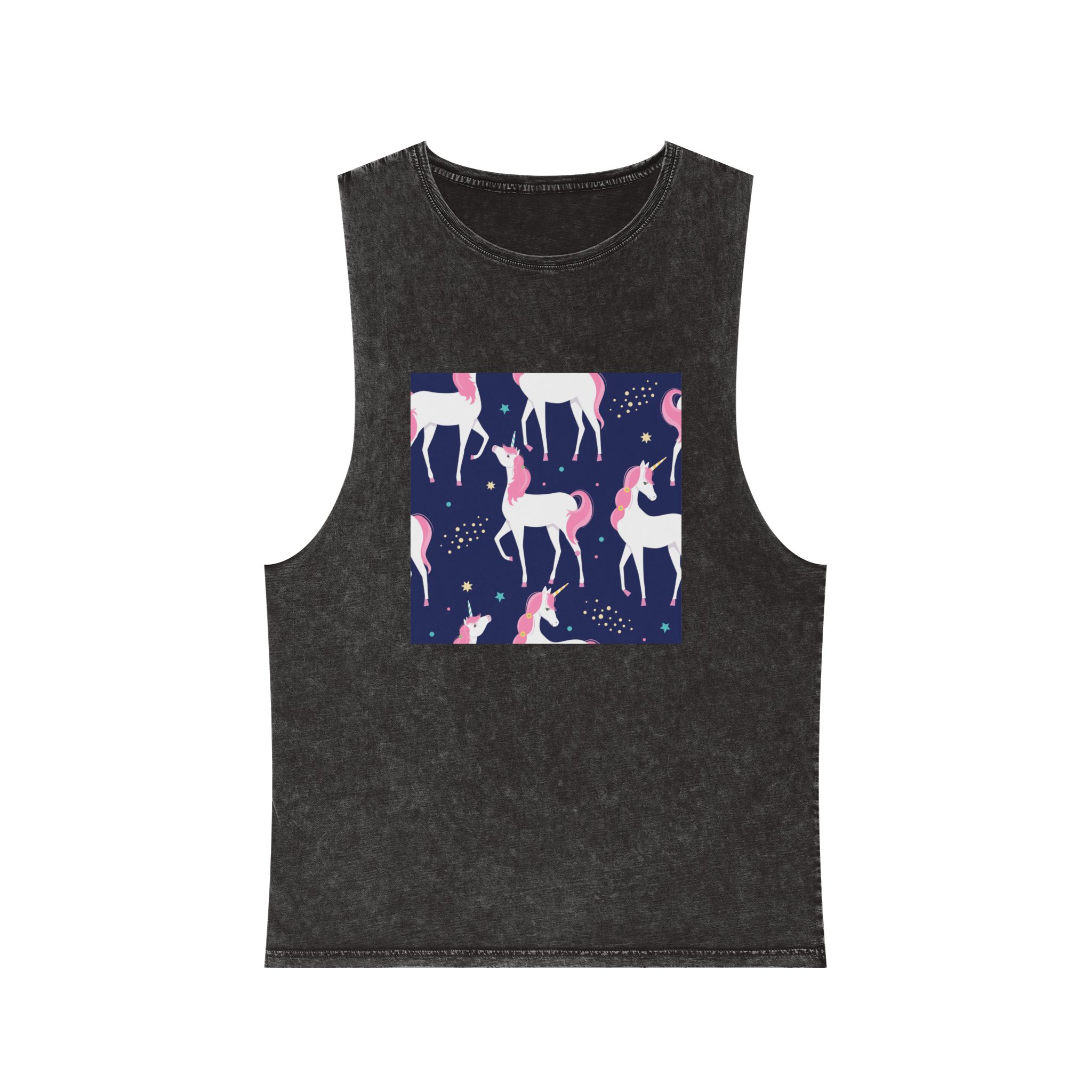 Unicorn Patterns Unisex Stonewash Tank Top