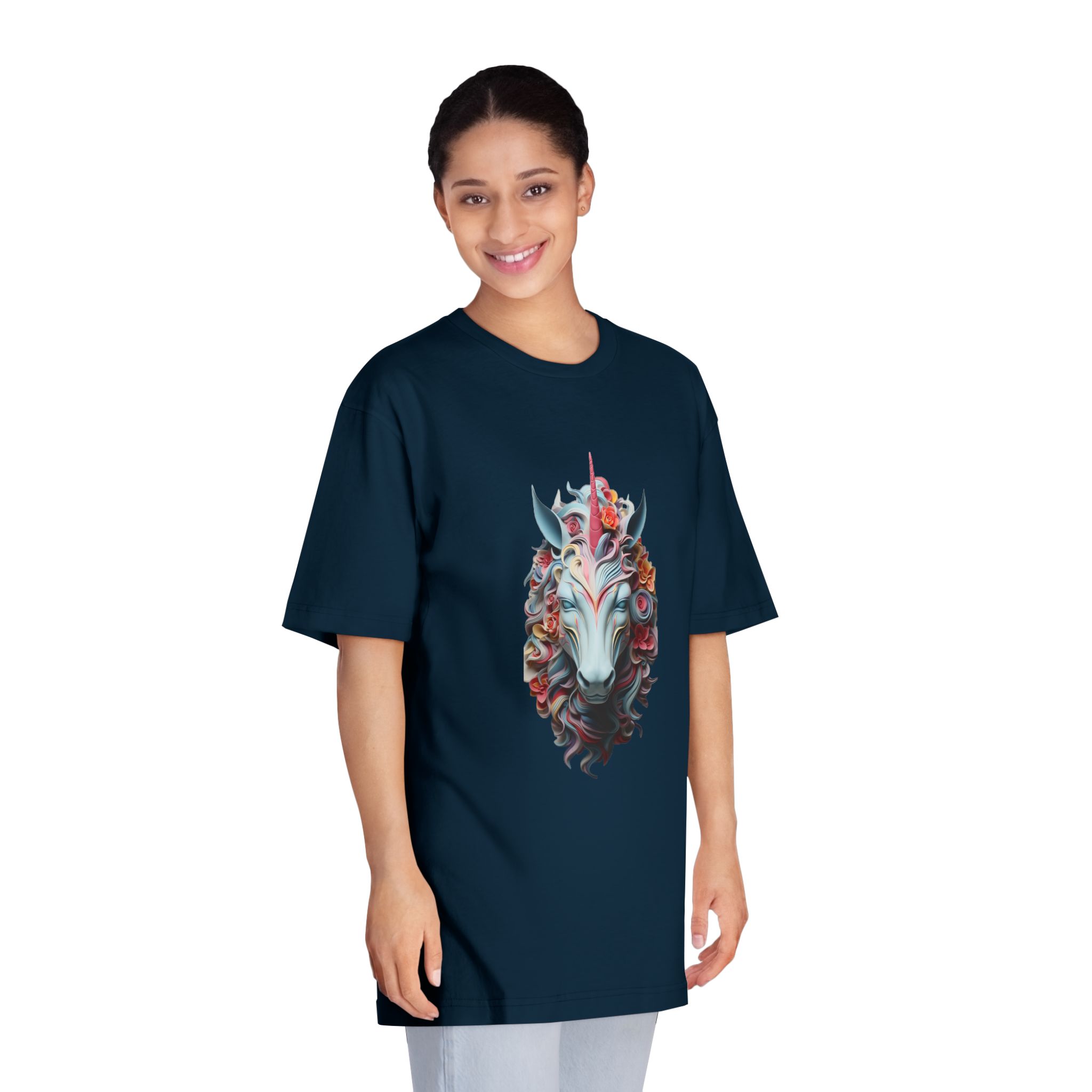 Colorful 3d Unicorn With Colorful Mane (2) Unisex Classic Crewneck T Shirt - Image 19