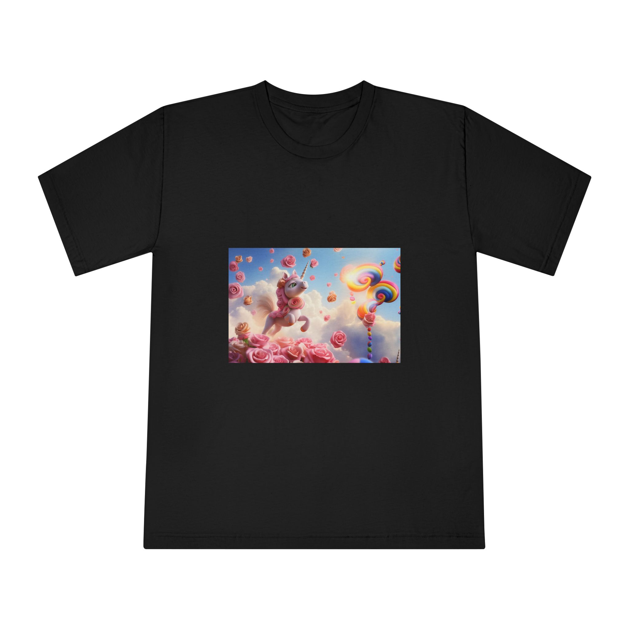 There Is Unicorn That Is Flying Through Air With Roses Generative Ai Unisex Classic Crewneck T Shirt - Image 5