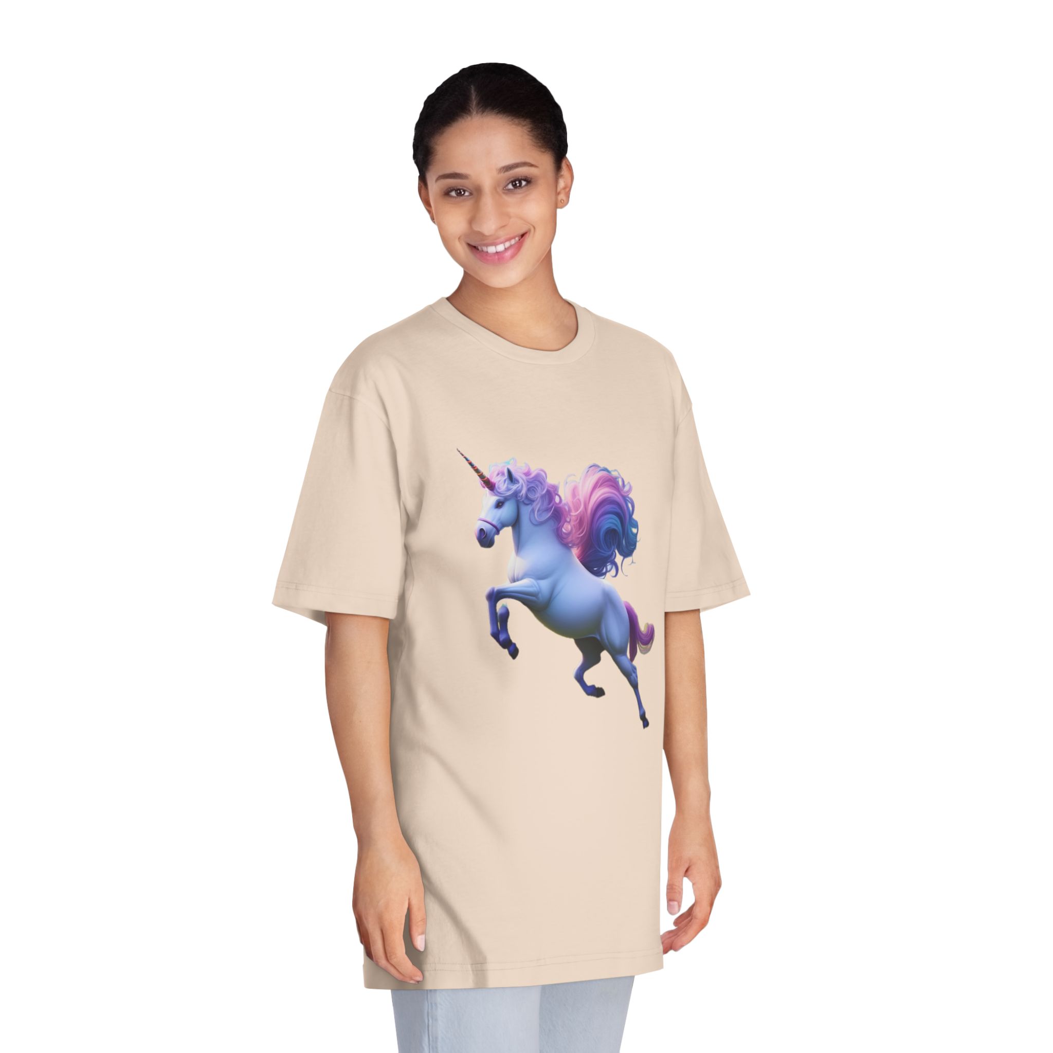 Beautiful Unicorn Running Magical Meadow Unicorn Background Images Whimsical Unicorn (26) Unisex Classic Crewneck T Shirt - Image 11