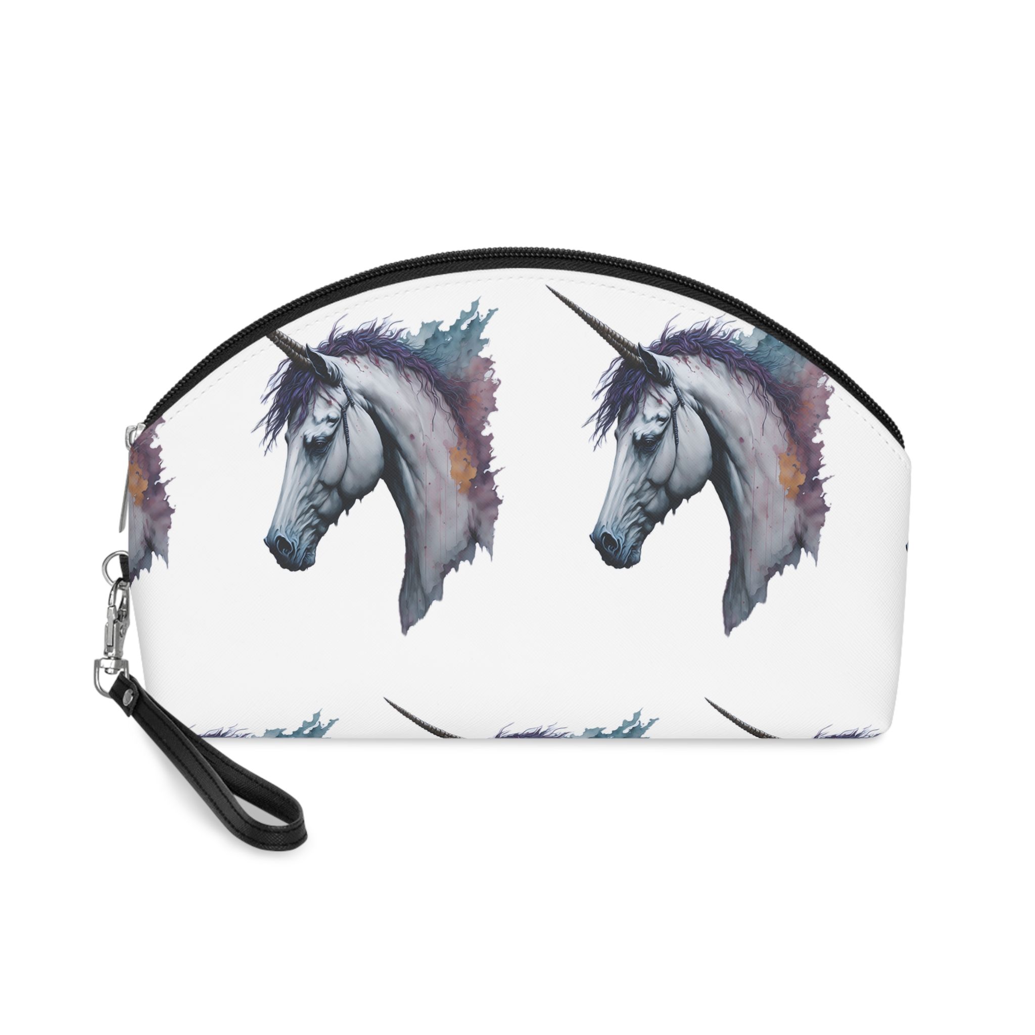 Illustration Unicorn Painted Watercolor Technique Generative Ai Decorative Painting Makeup Bag