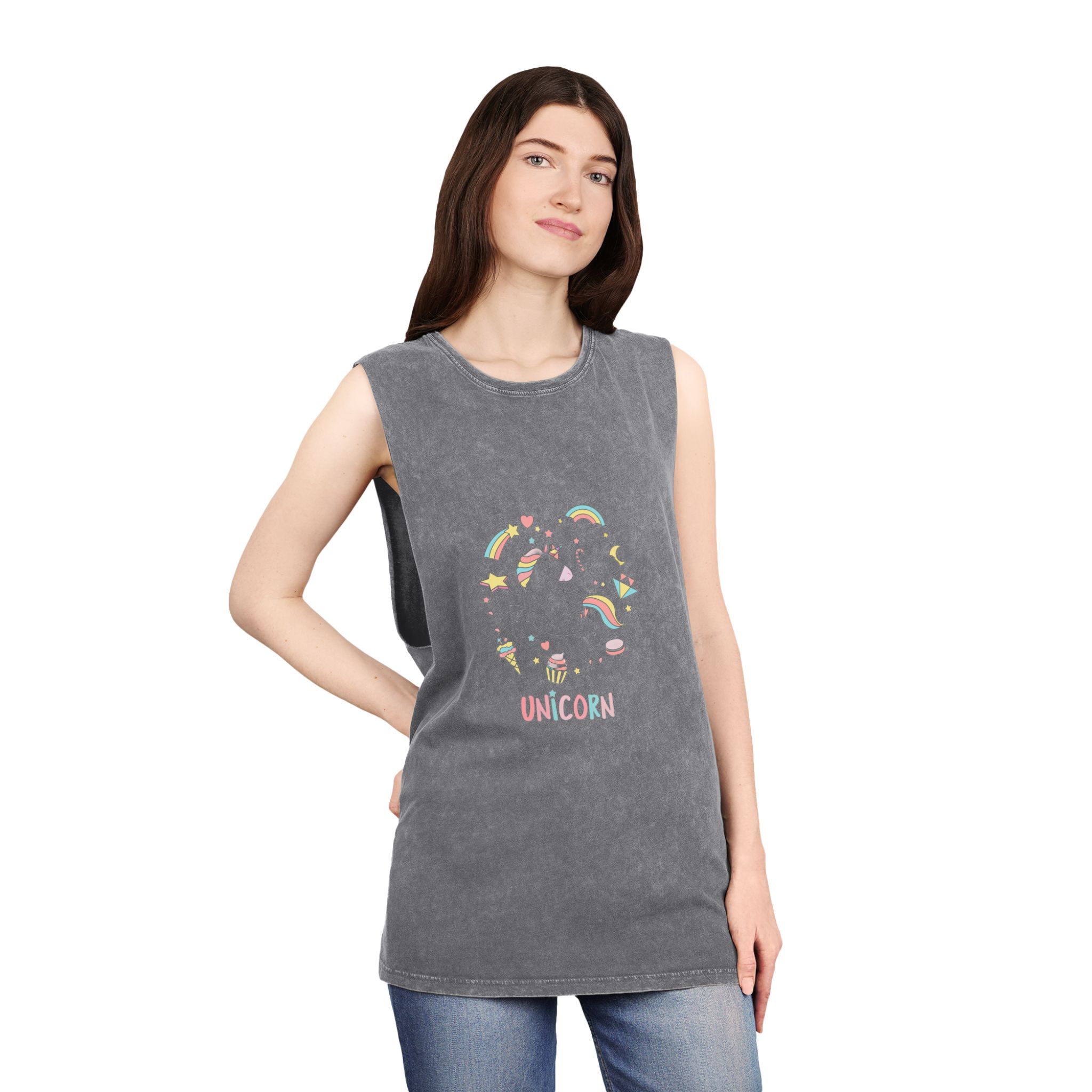 Unicorn V142 Unisex Stonewash Tank Top - Image 12