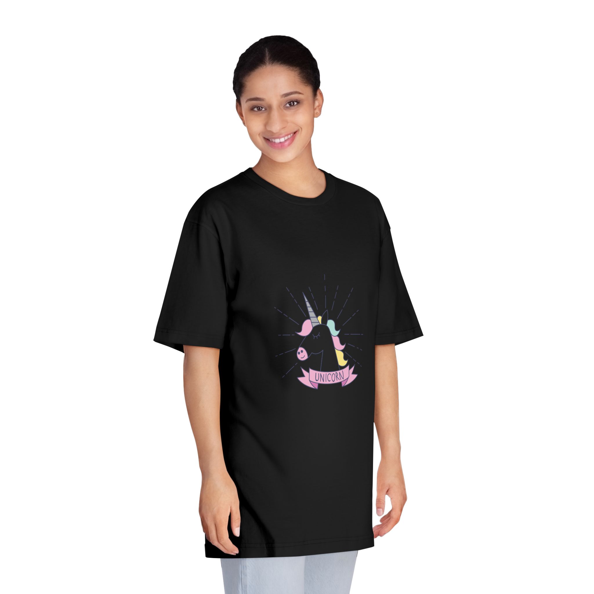 Unicorn Symbol Isolated White Background Unisex Classic Crewneck T Shirt Product - Image 7