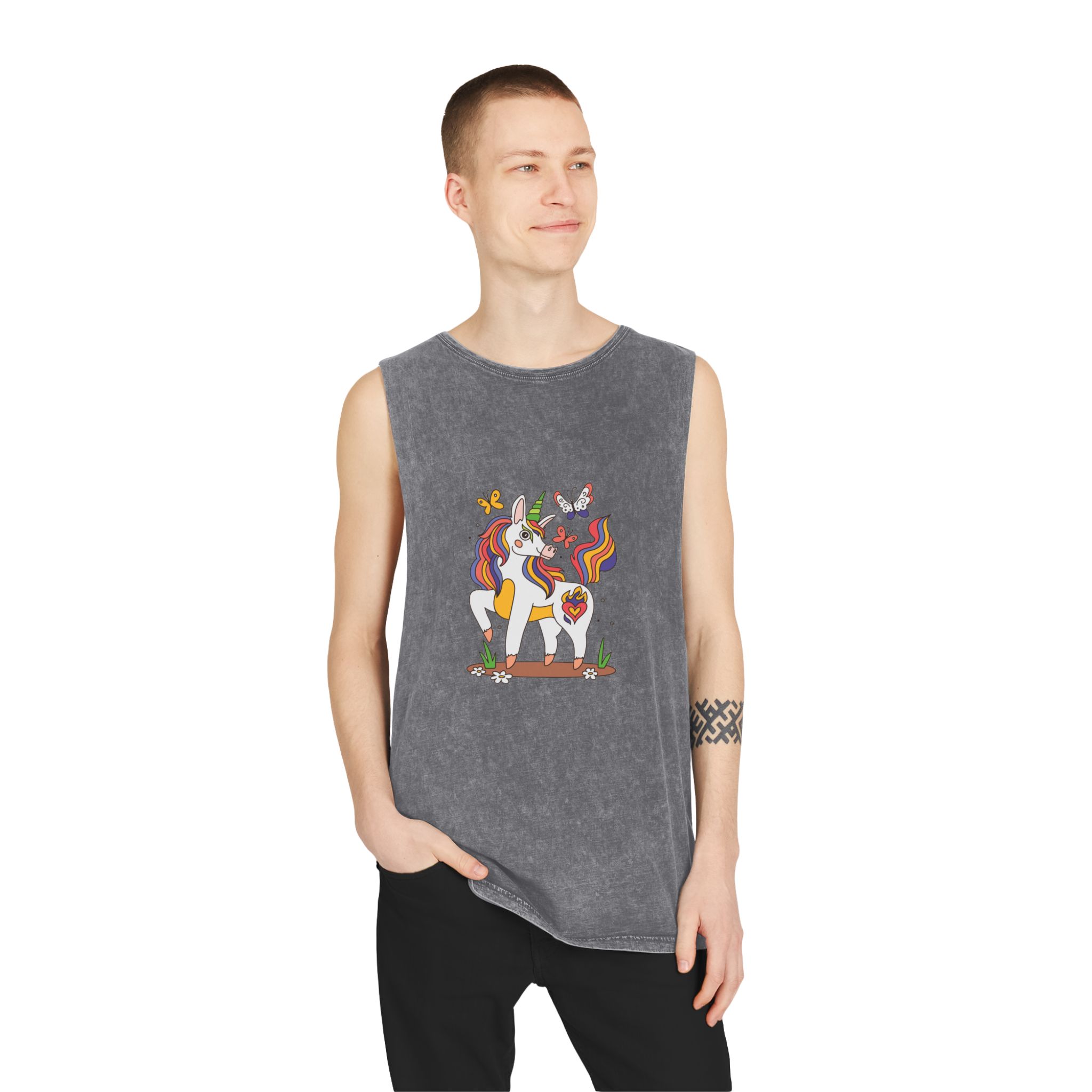 Unicorn V464 Unisex Stonewash Tank Top - Image 11