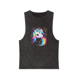 I Belive In Unicorns Unisex Stonewash Tank Top