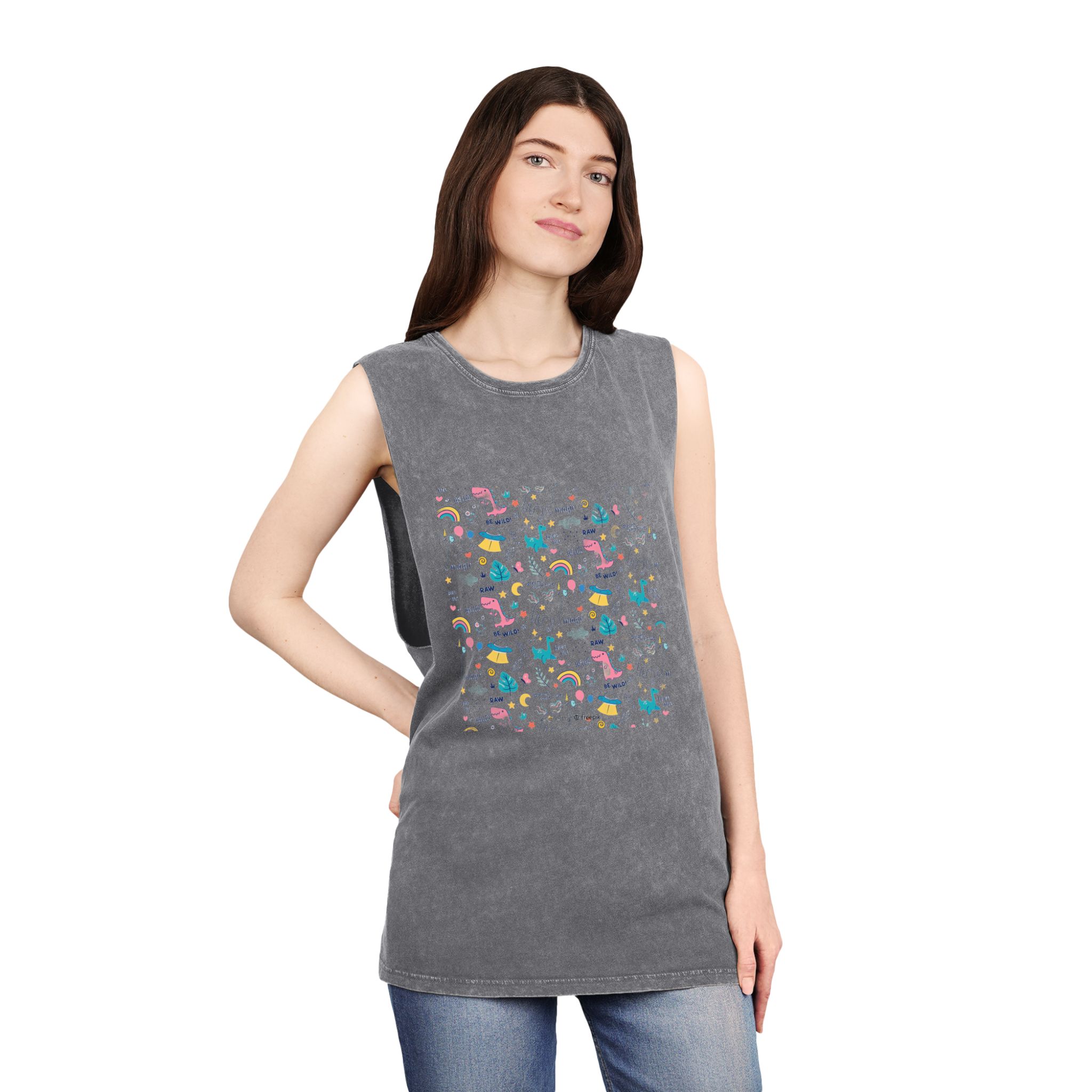 Unicorn V156 Unisex Stonewash Tank Top - Image 12