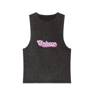 Unicorn Text Effect Editable Magical and Whimsical Customizable Font Style Unisex Stonewash Tank Top