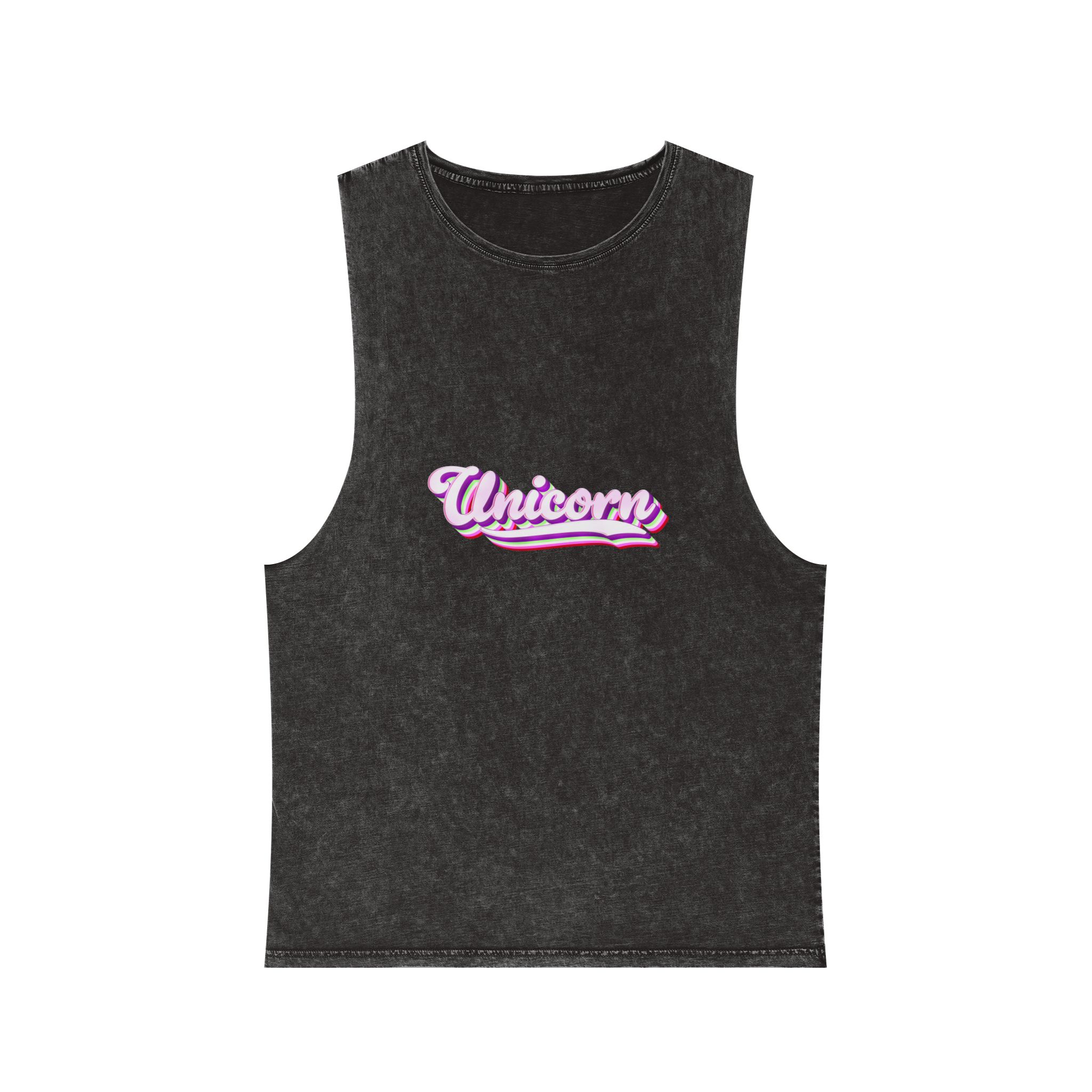 Unicorn Text Effect Editable Magical and Whimsical Customizable Font Style Unisex Stonewash Tank Top