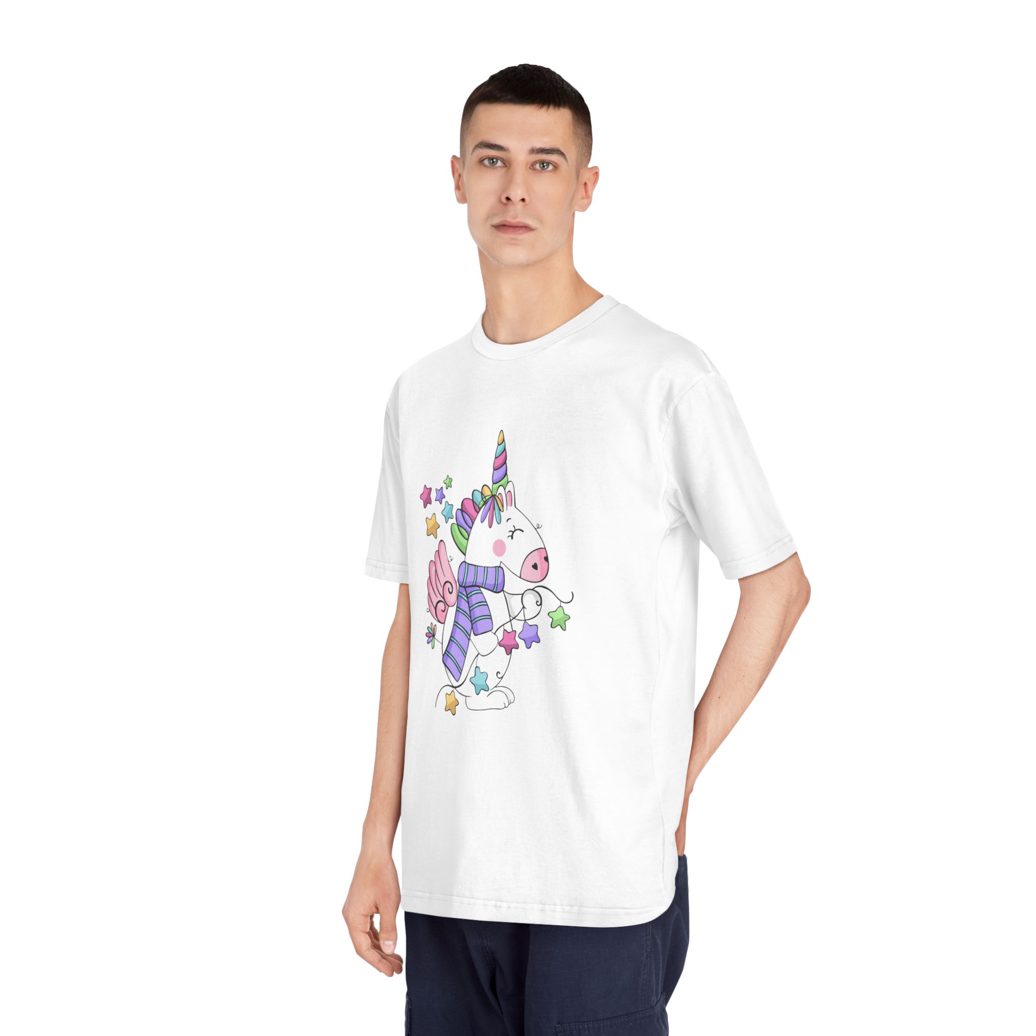 Happy Unicorn Unisex Classic Crewneck T Shirt - Image 4