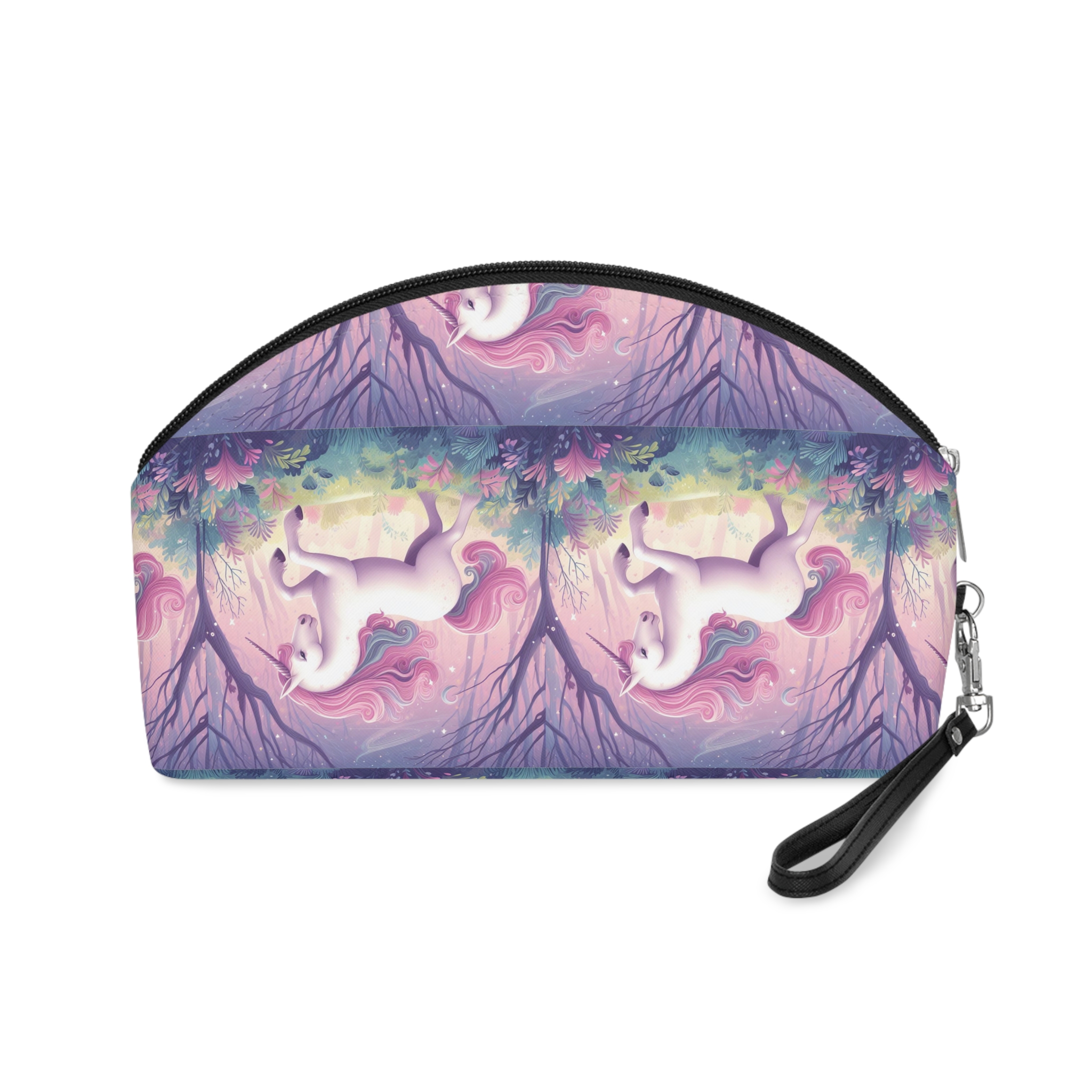 Beautiful Unicorn Running Magical Meadow Unicorn Background Images Whimsical Unicorn (4) Makeup Bag - Image 2