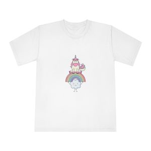 Cute Adorable Unicorn With Clouds Rainbow Unisex Classic Crewneck T Shirt