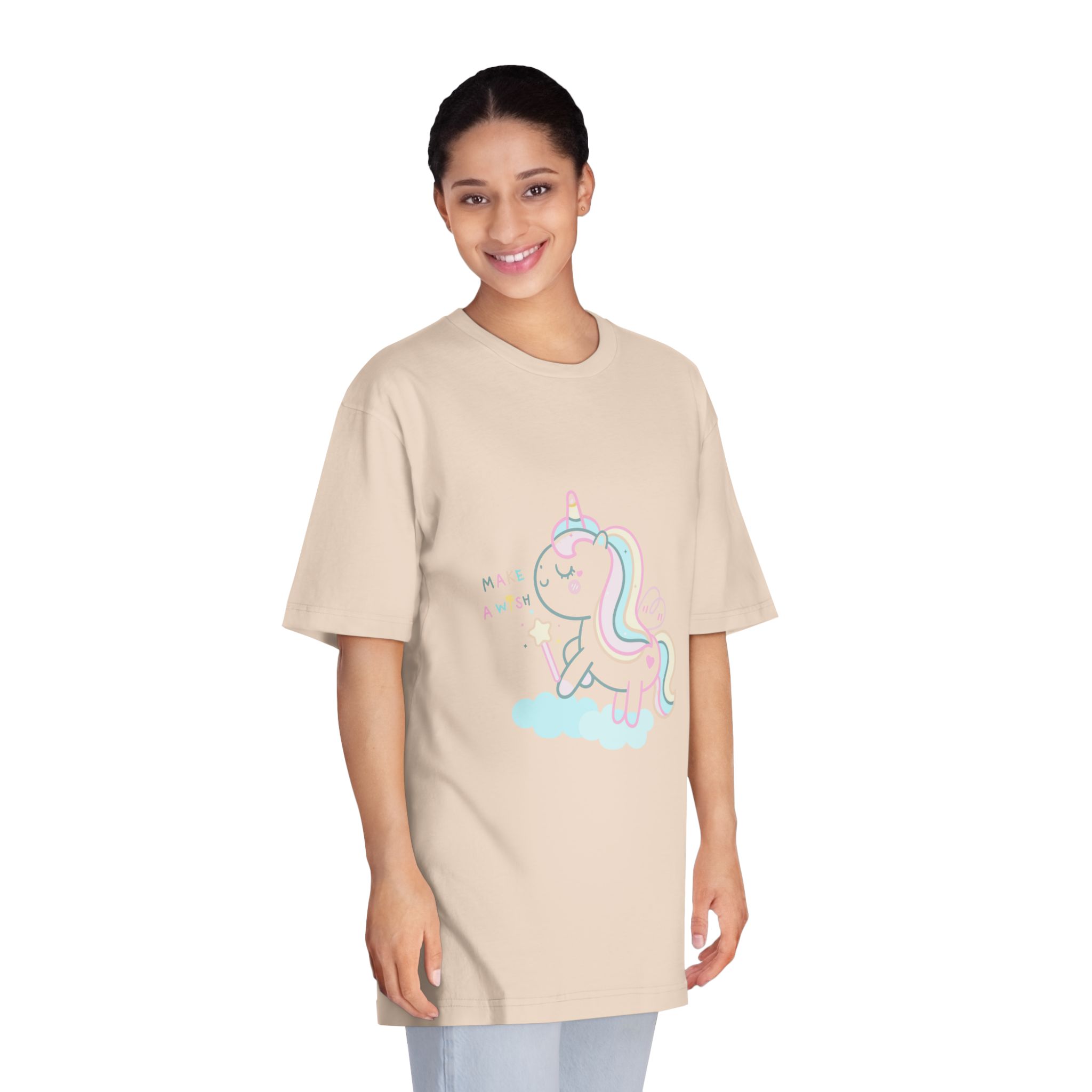 Cute Unicorn Pastel Holding Magic Wand Unisex Classic Crewneck T Shirt - Image 11