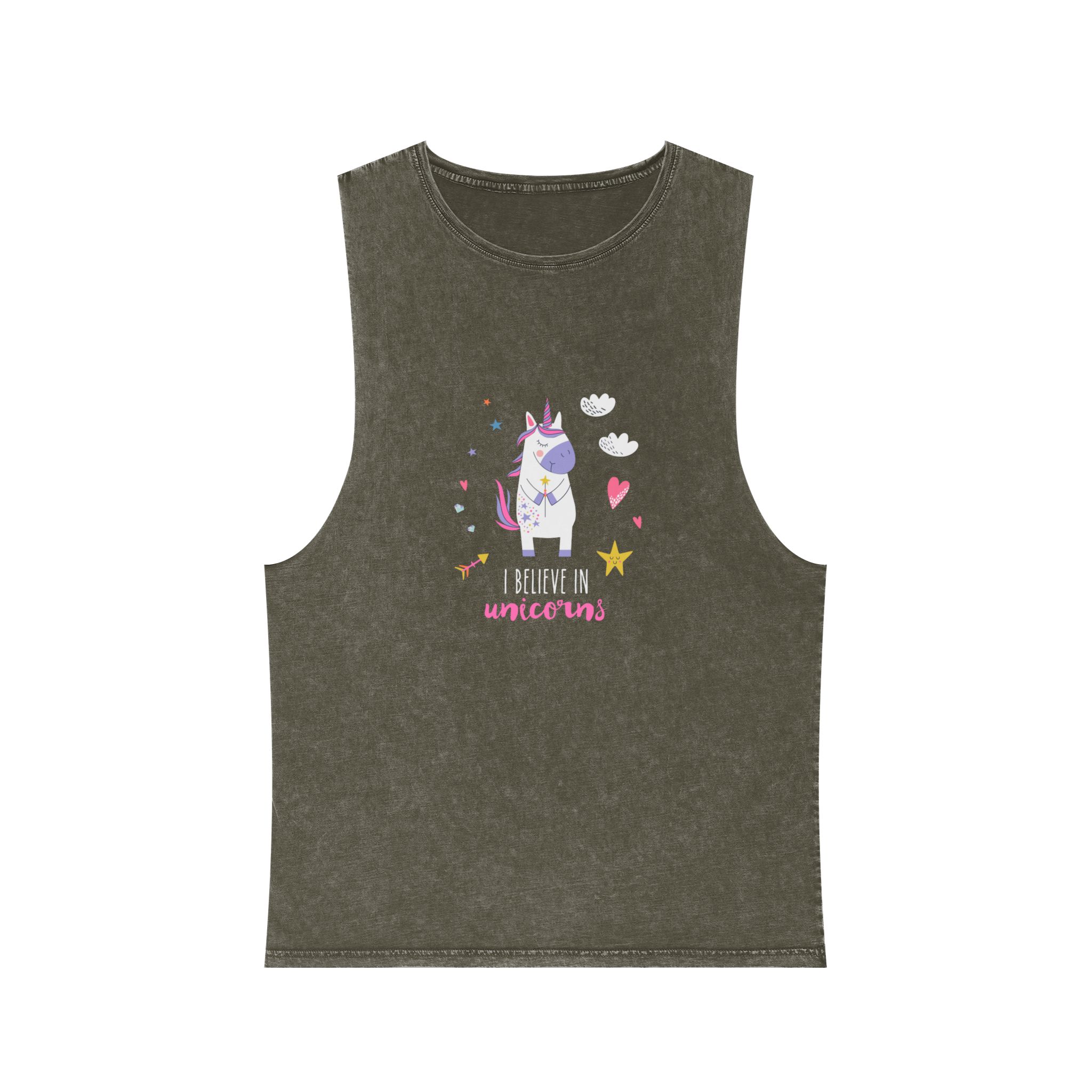 I Belive In Unicorns 1624293 Unisex Stonewash Tank Top - Image 5