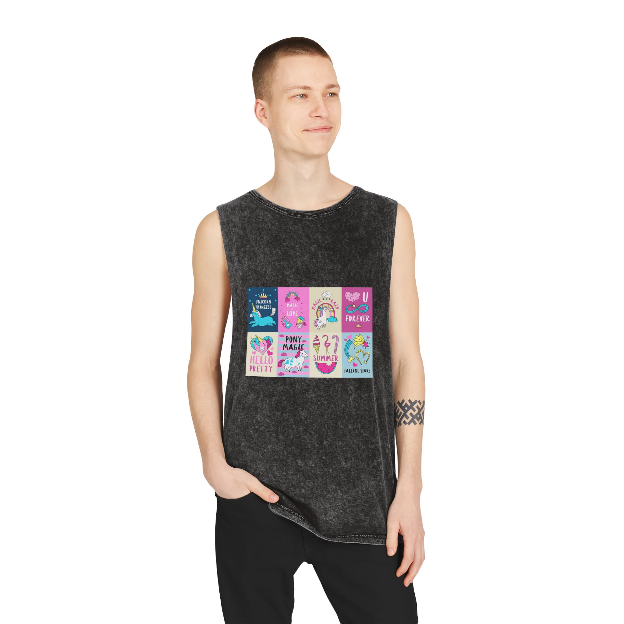 Unicorn V371 Unisex Stonewash Tank Top - Image 3