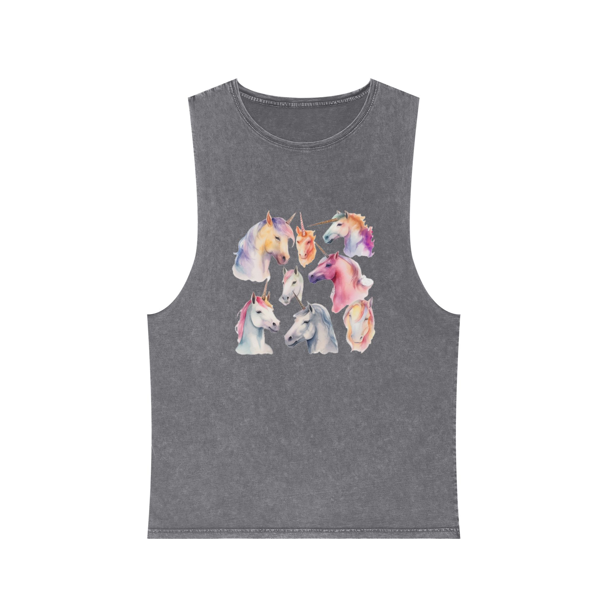There Are Four Different Unicorns With Different Colored Manes Generative Ai Unisex Stonewash Tank Top - Image 9