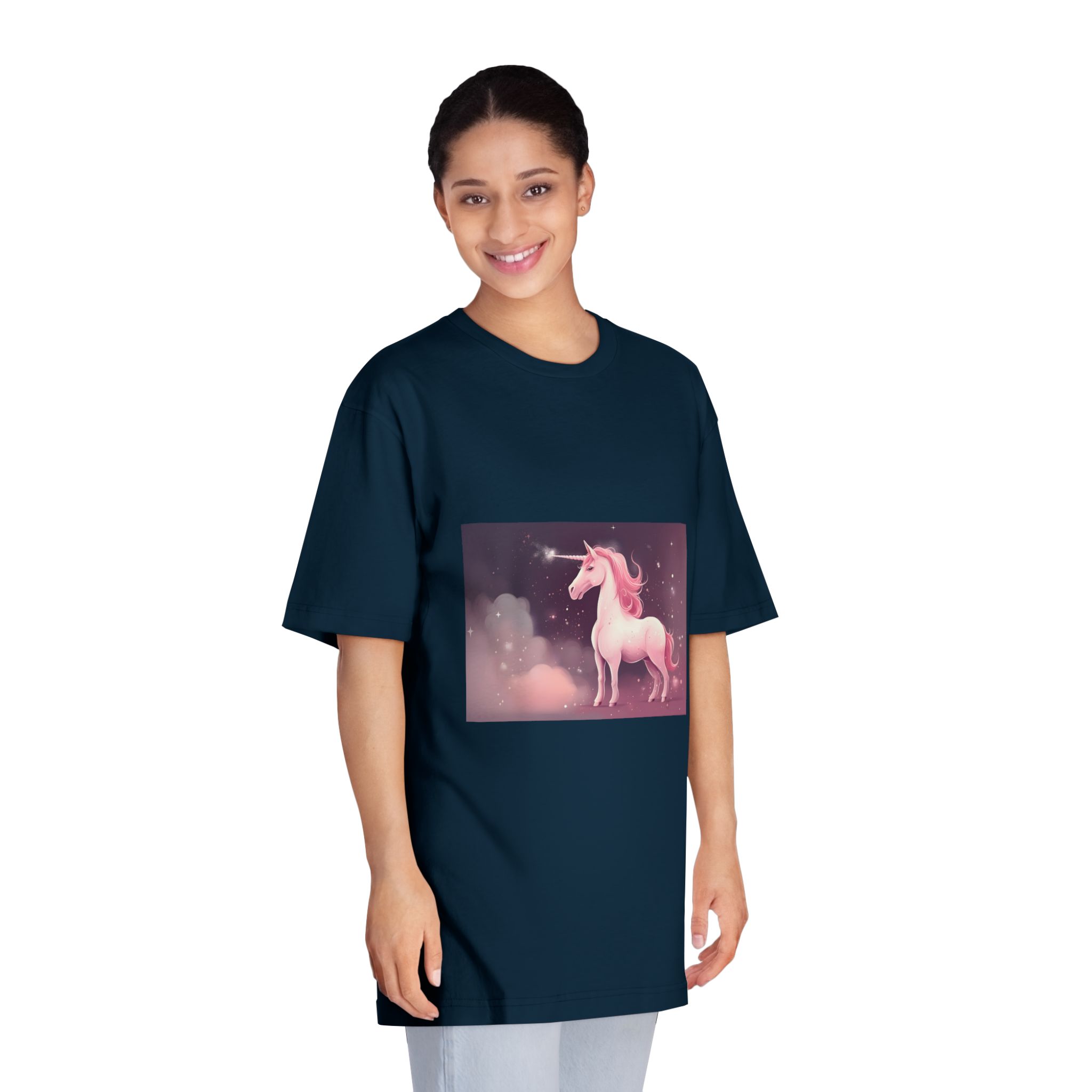Pink Unicorn Fantastic Illustration Unisex Classic Crewneck T Shirt - Image 19