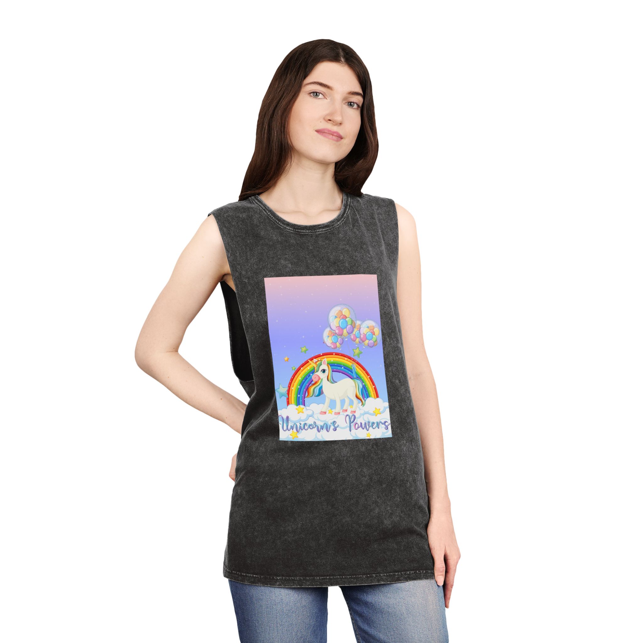 Unicorn V466 Unisex Stonewash Tank Top - Image 4