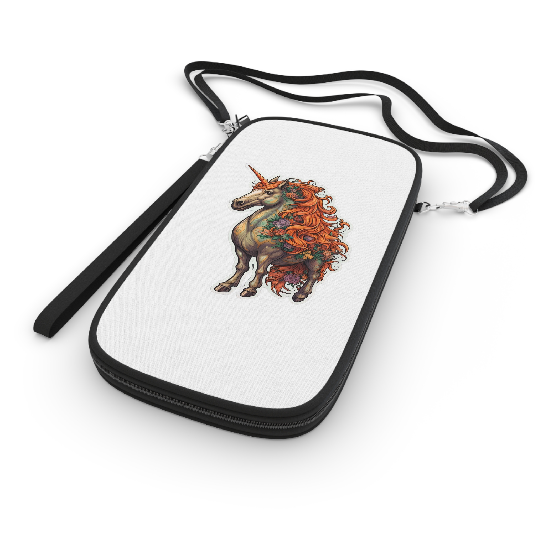 Drawing Unicorn With Flowers Picture Unicorn Passport Wallet - Image 3