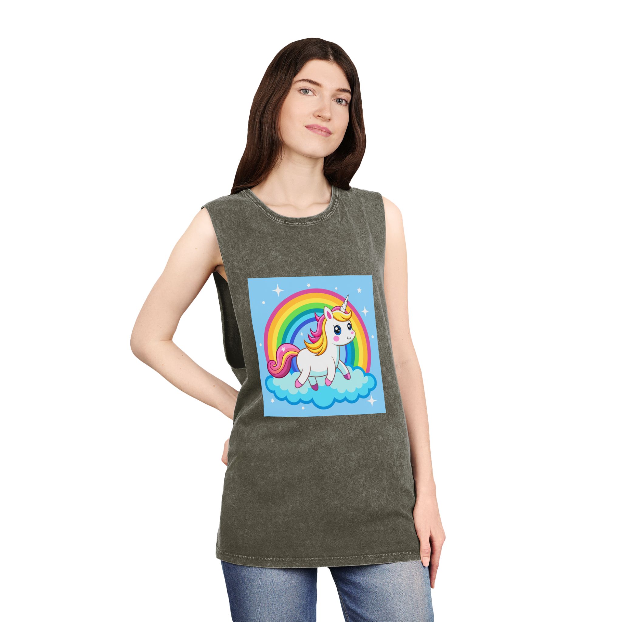 Unicorn Copia 3 Unisex Stonewash Tank Top - Image 8