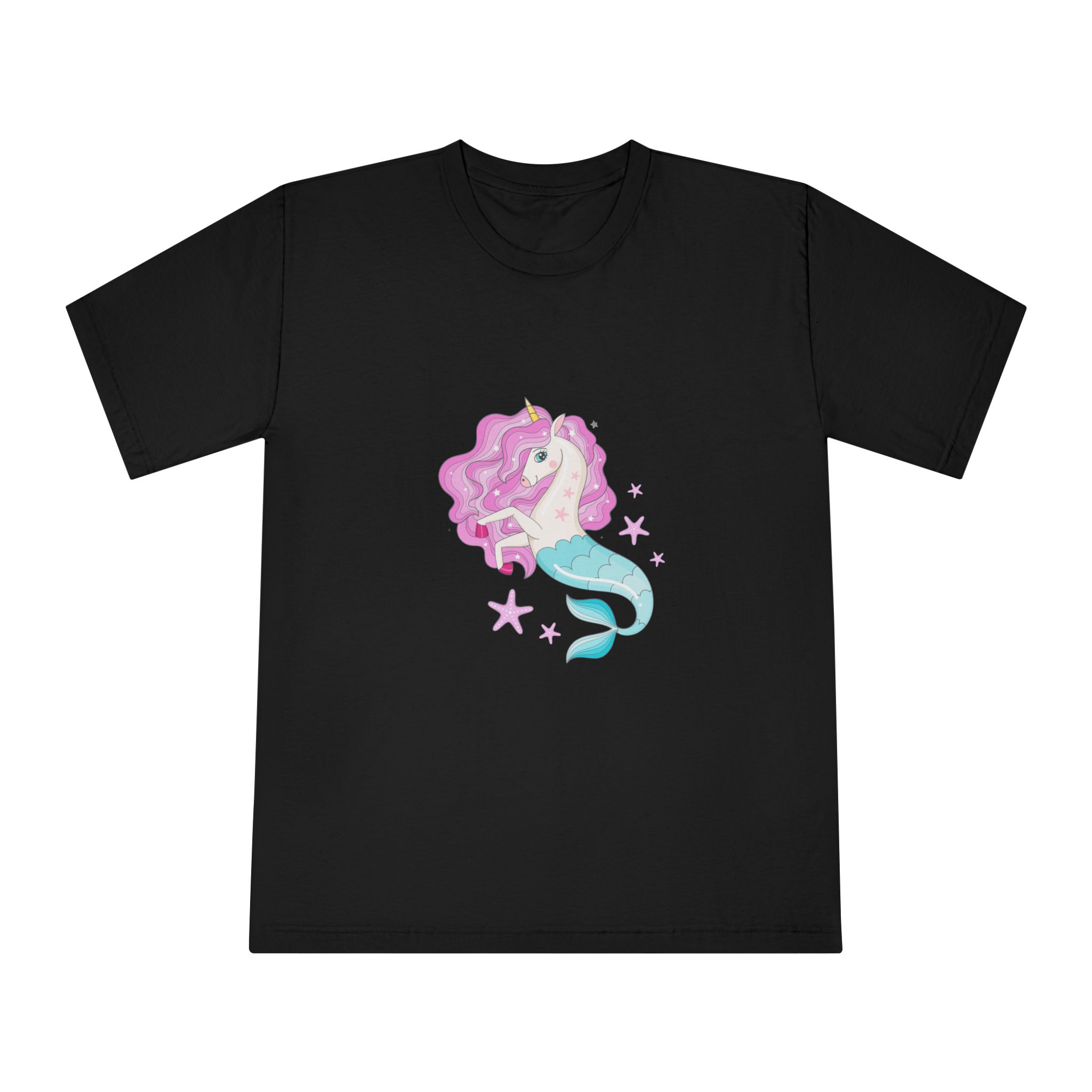 Beautiful Seahorse Unicorn With Pink Mane Unisex Classic Crewneck T Shirt - Image 5