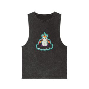Little Baby Unicorn With Wings Unisex Stonewash Tank Top