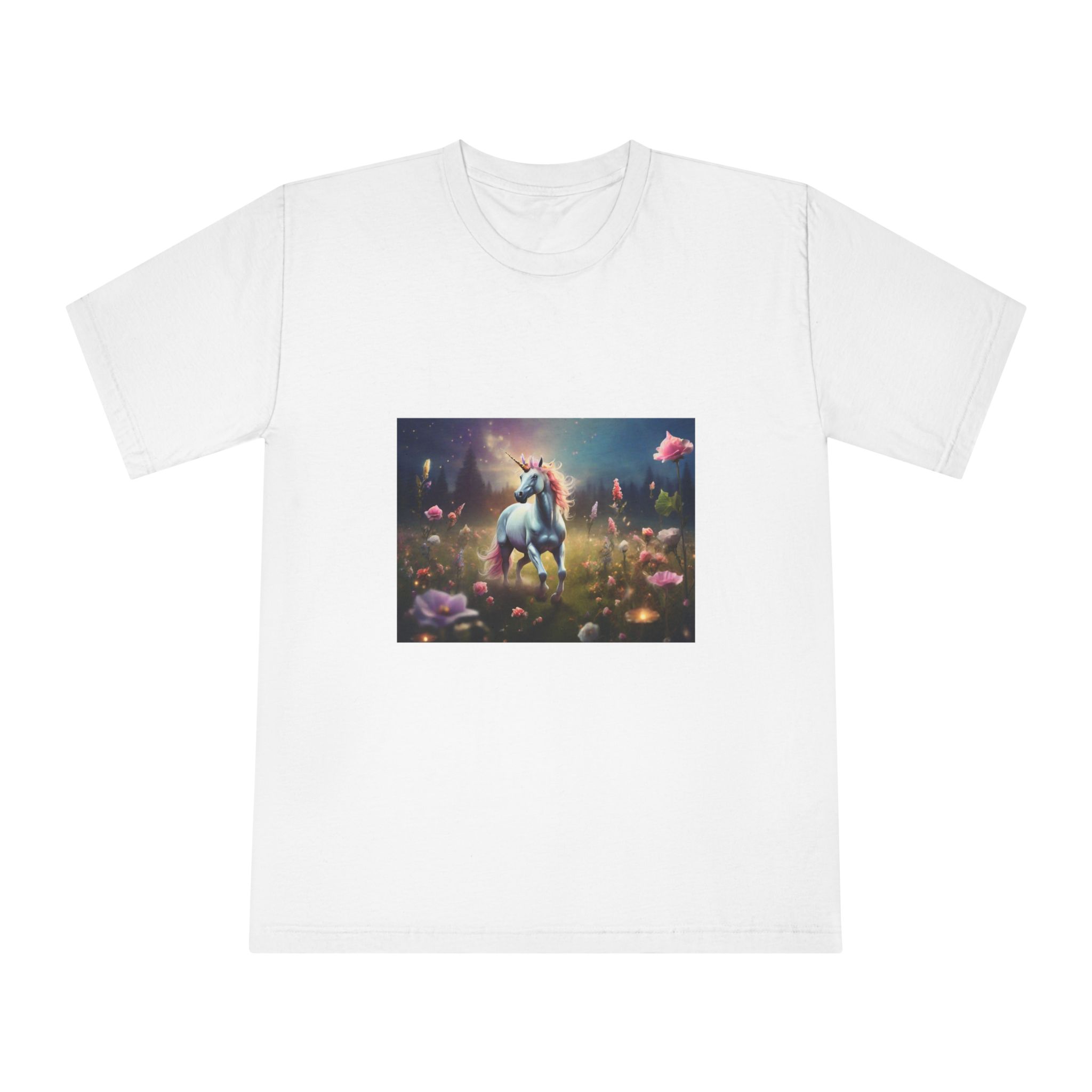 Beautiful Unicorn Running Magical Meadow Unicorn Background Images Whimsical Unicorn (32) Unisex Classic Crewneck T Shirt