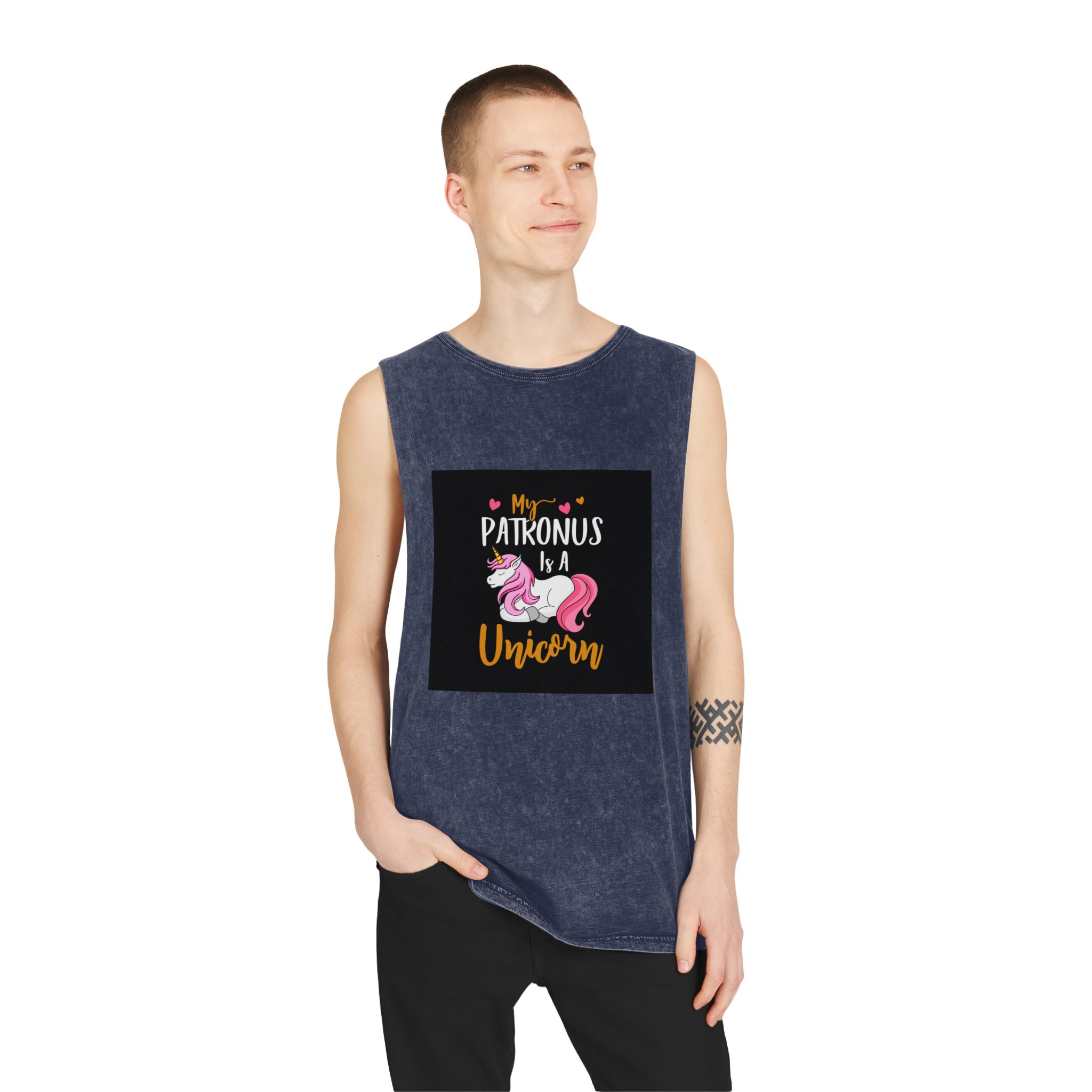 Unicorn 18 Unisex Stonewash Tank Top - Image 15