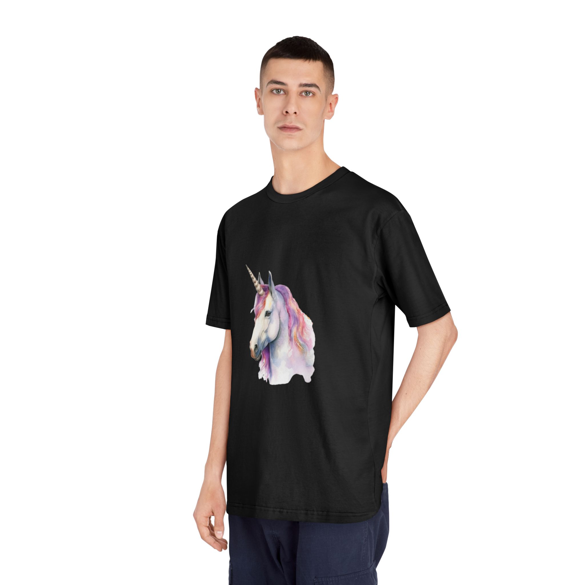Unicorn With Purple Mane Pink Tail Unisex Classic Crewneck T Shirt - Image 8