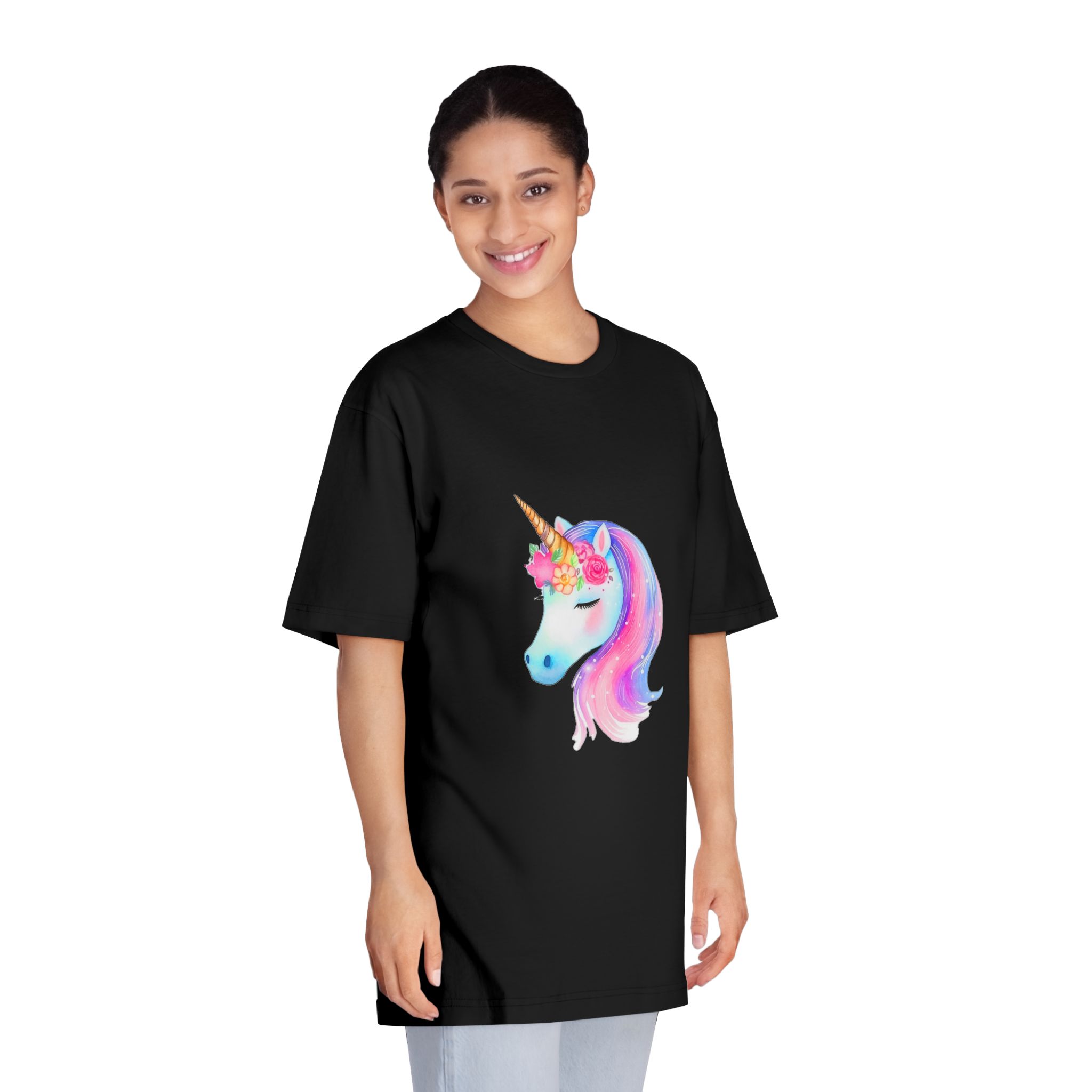 Cute Unicorn Watercolor Hand Painted 01 Unisex Classic Crewneck T Shirt - Image 7