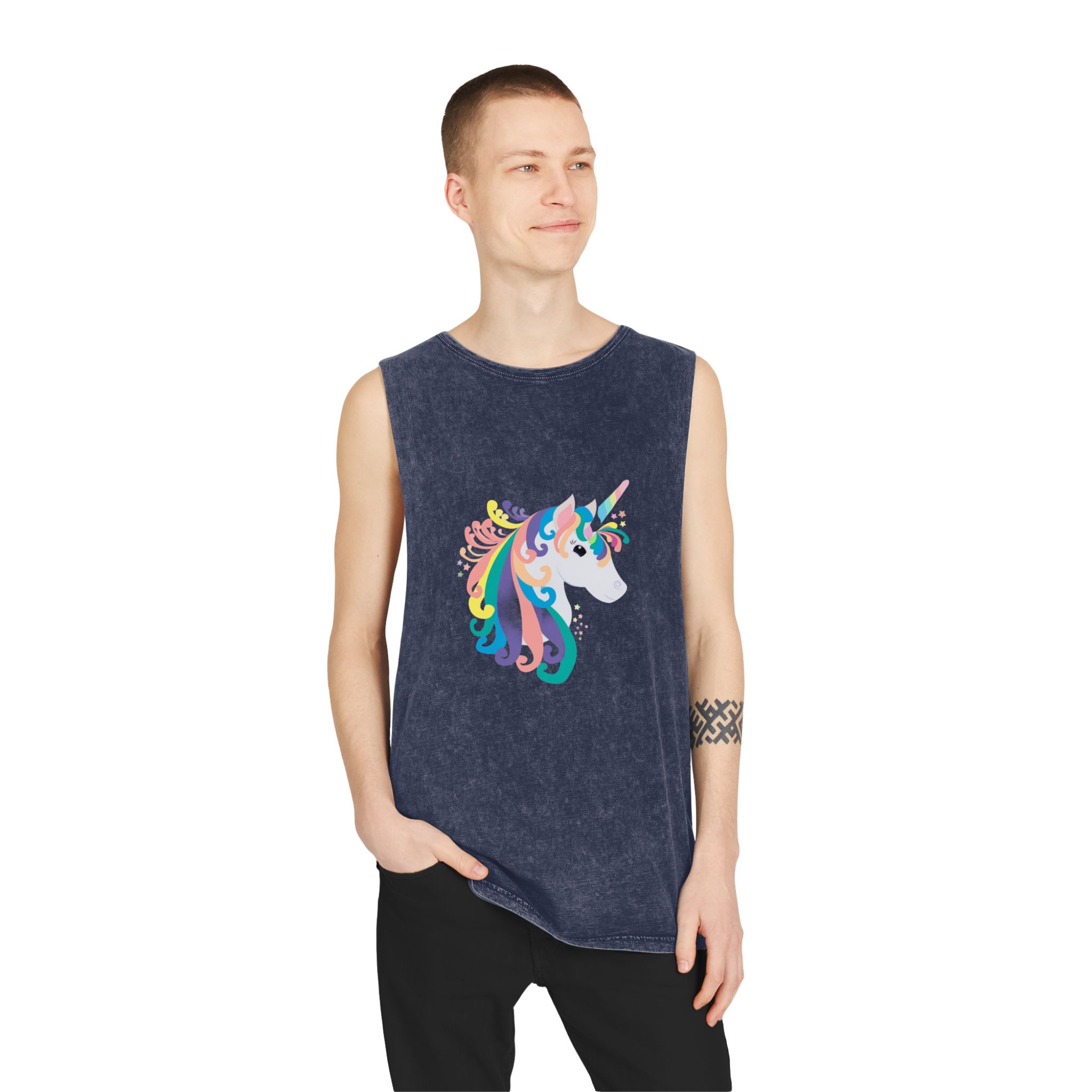 Unicorn V118 Unisex Stonewash Tank Top - Image 15
