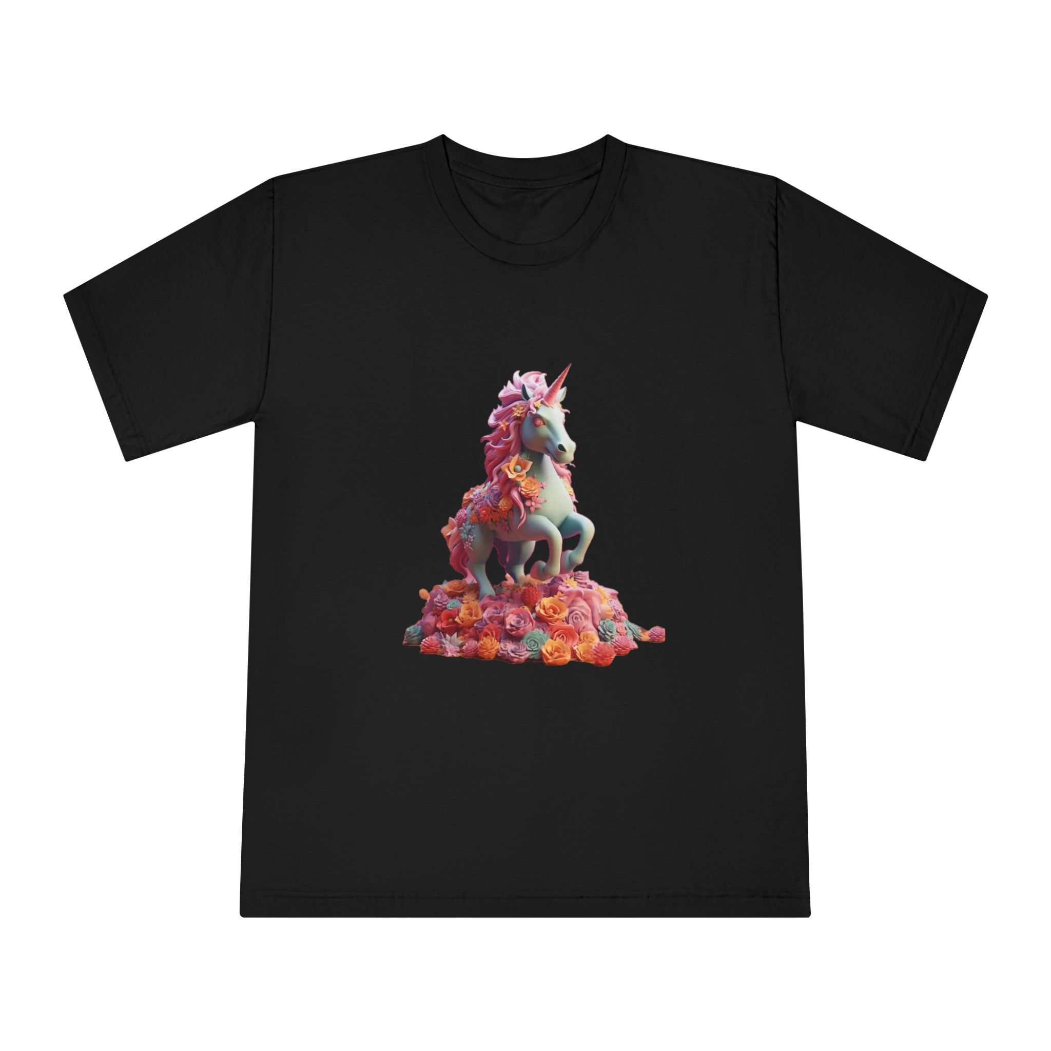 Colorful 3d Mythical Unicorn (3) Copy Unisex Classic Crewneck T Shirt - Image 5