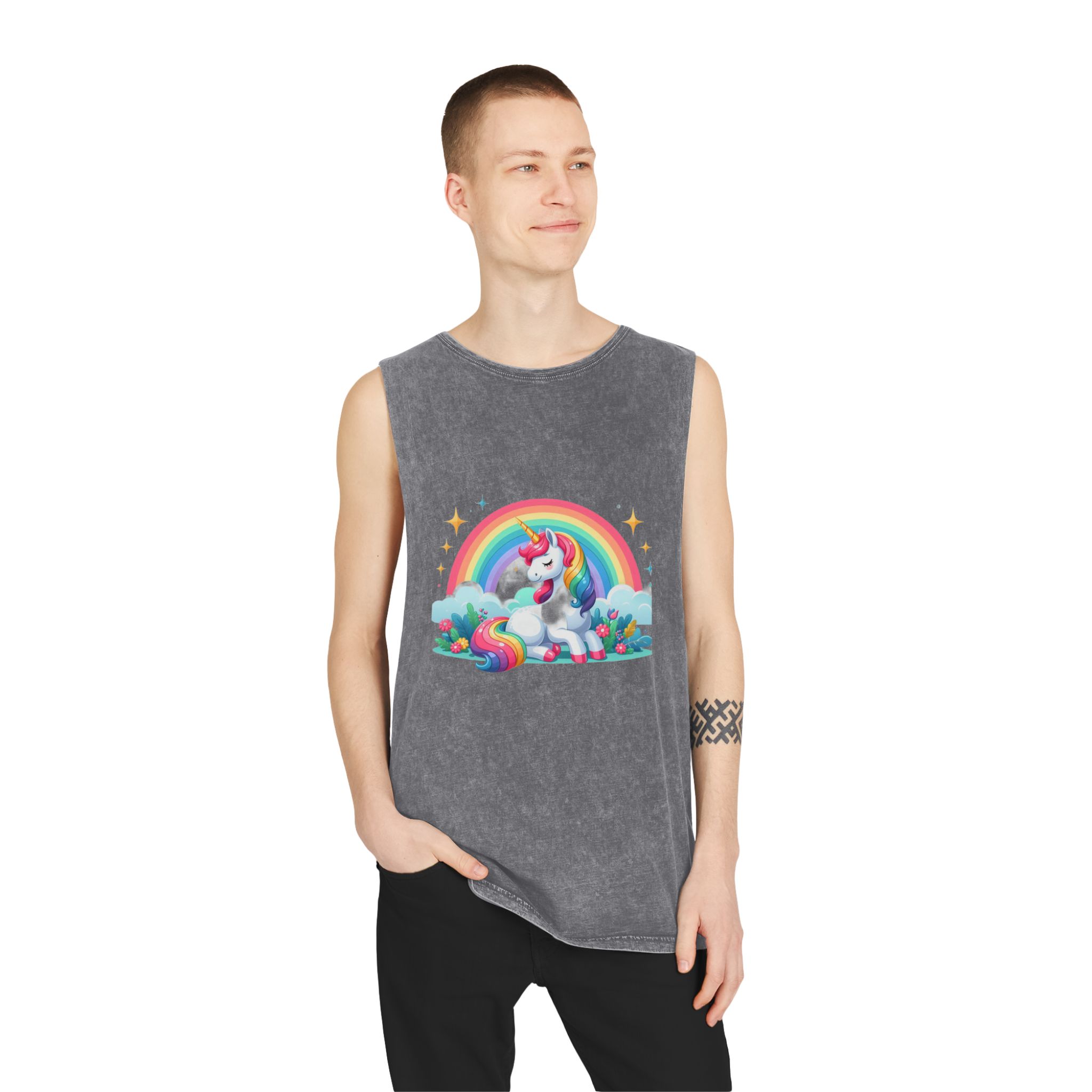 Unicorn Copia 2 Unisex Stonewash Tank Top - Image 11