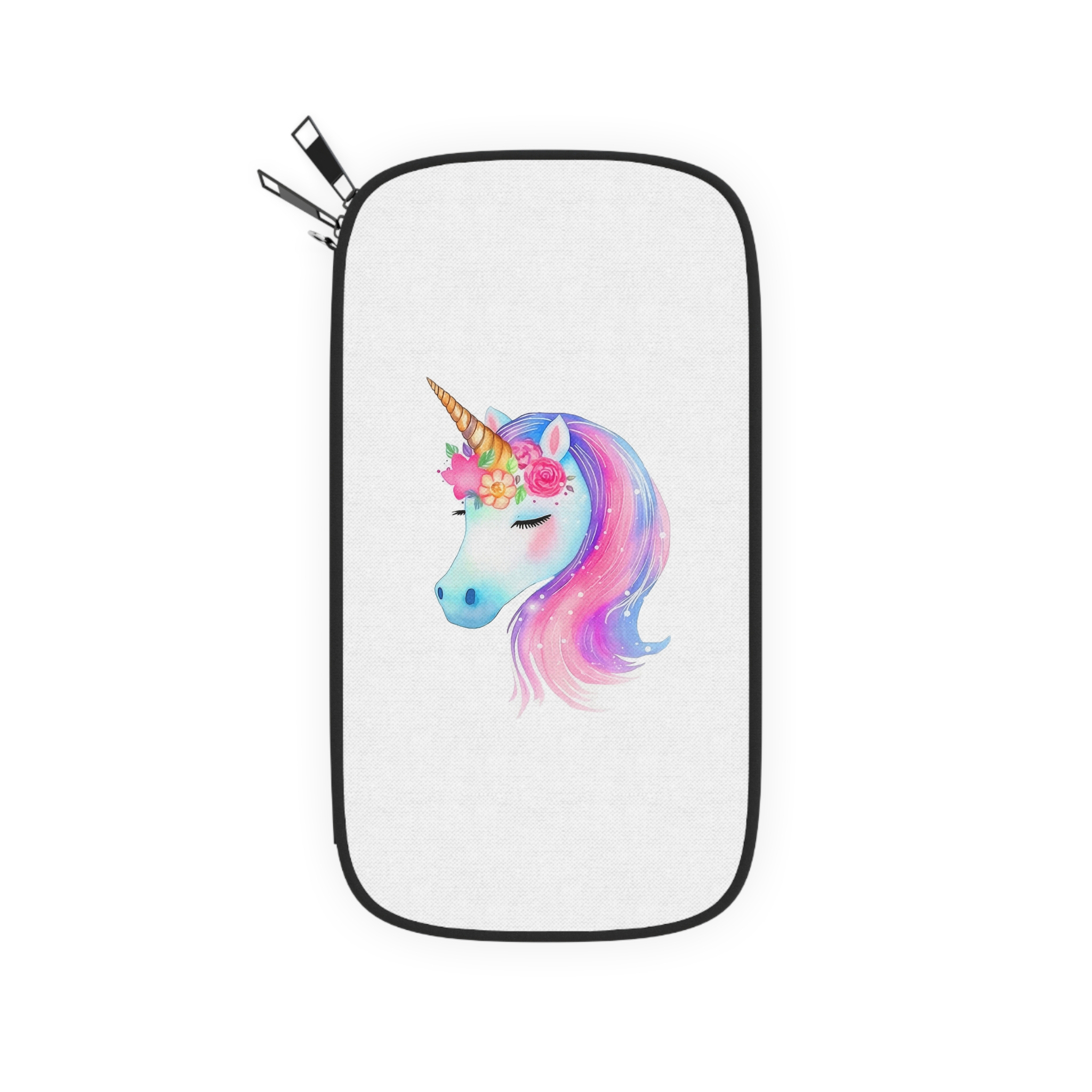 Cute Unicorn Watercolor Hand Painted 01 Passport Wallet - Image 2
