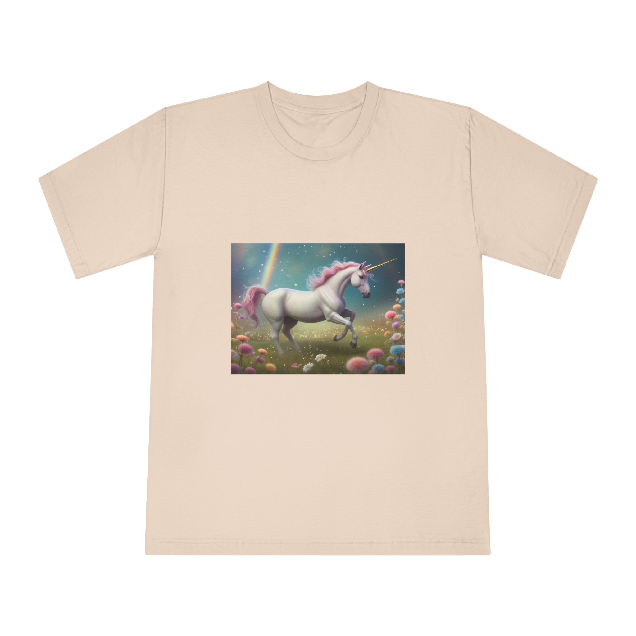 Beautiful Unicorn Running Magical Meadow Unicorn Background Images Whimsical Unicorn (71) Unisex Classic Crewneck T Shirt - Image 9