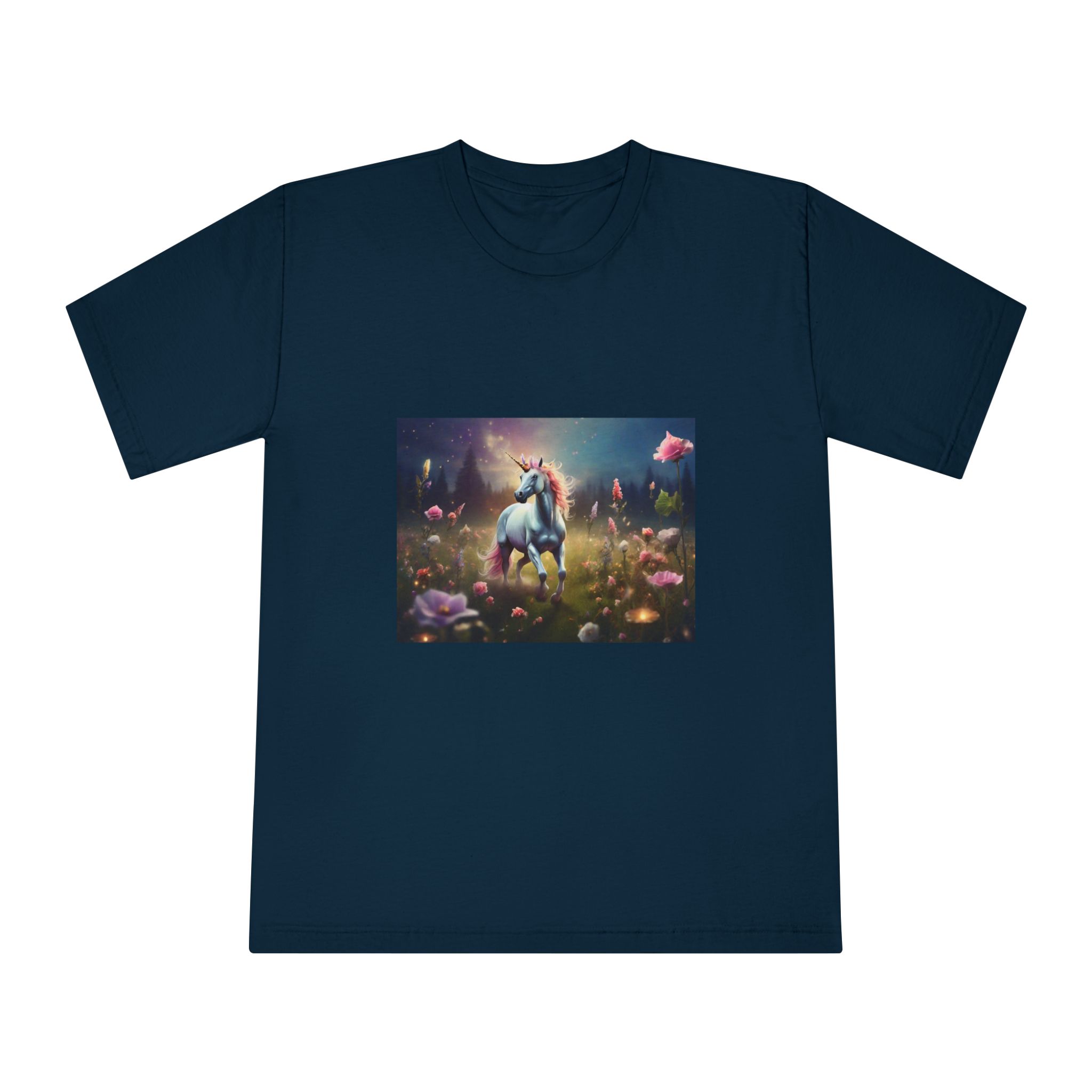 Beautiful Unicorn Running Magical Meadow Unicorn Background Images Whimsical Unicorn (32) Unisex Classic Crewneck T Shirt - Image 17